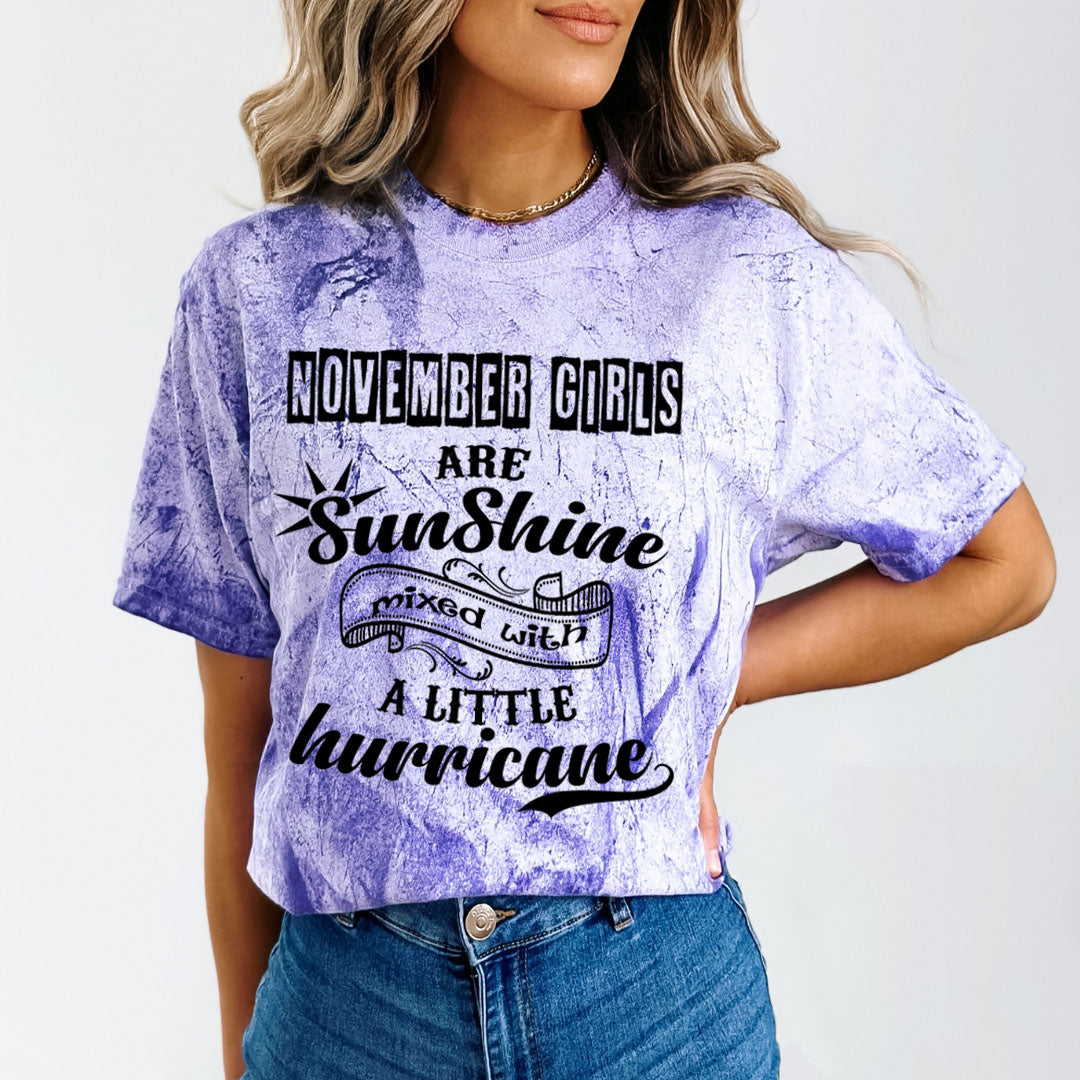 November Girls Are Sunshine - Unisex Tie-Dye Colorblast T-Shirt