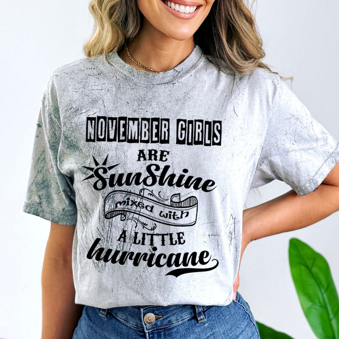 November Girls Are Sunshine - Unisex Tie-Dye Colorblast T-Shirt
