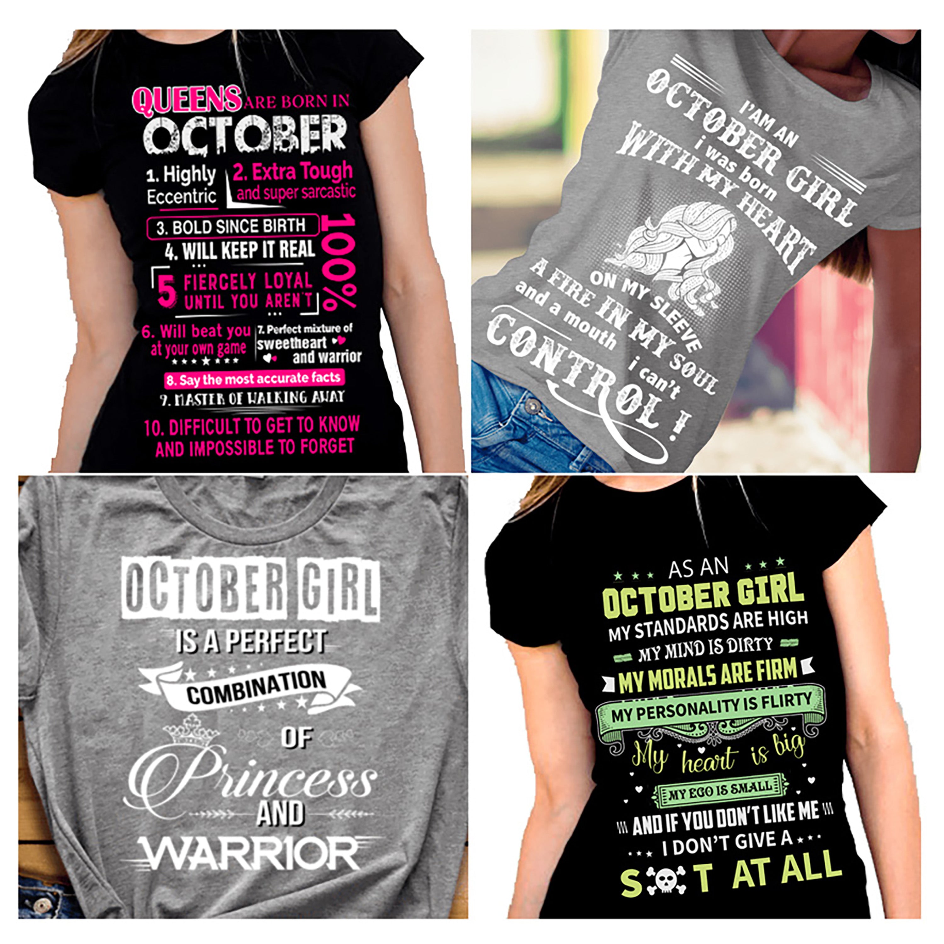 "October Pack Of 4 Shirts"