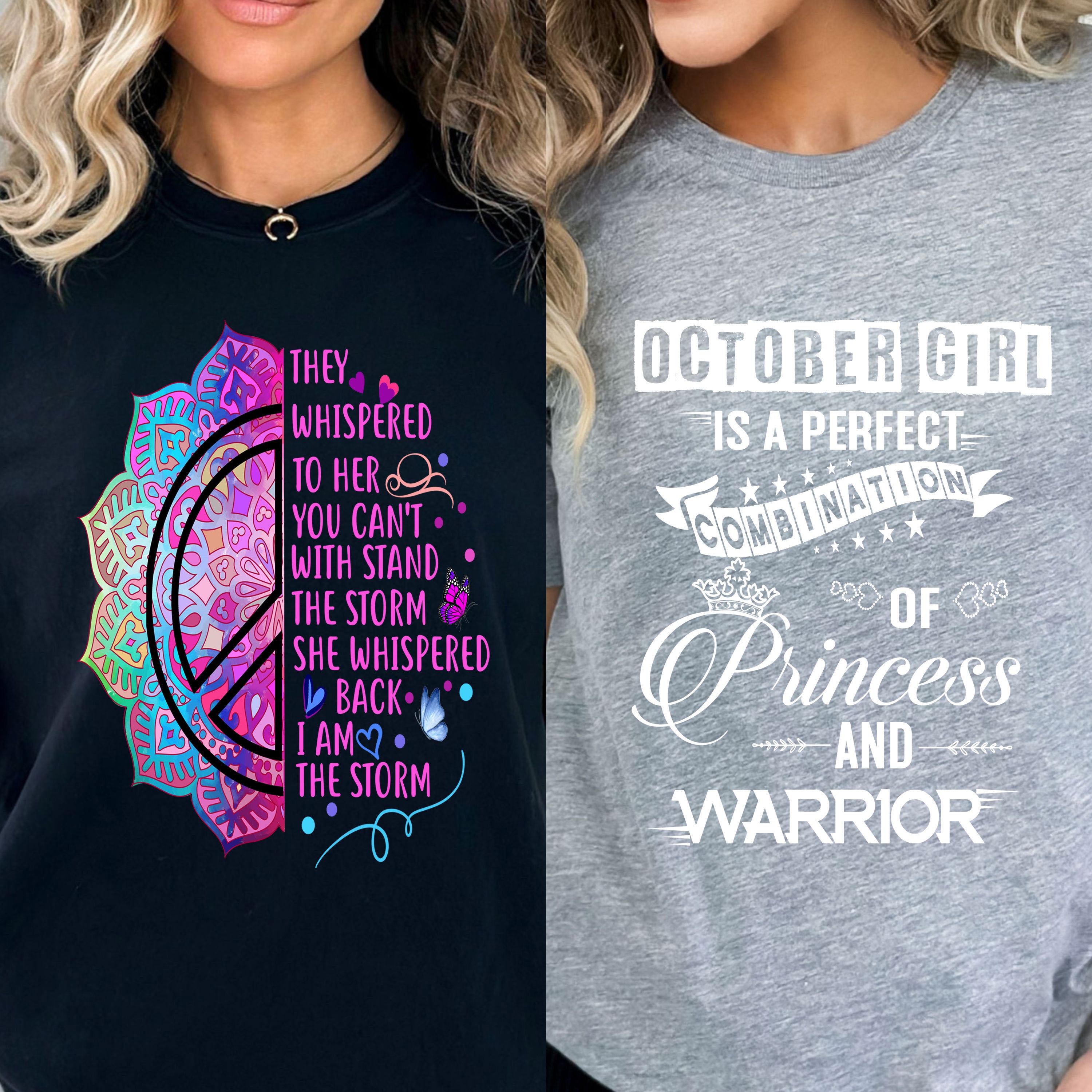 "Whispered + Princess And Warrior-October" Pack Of 2