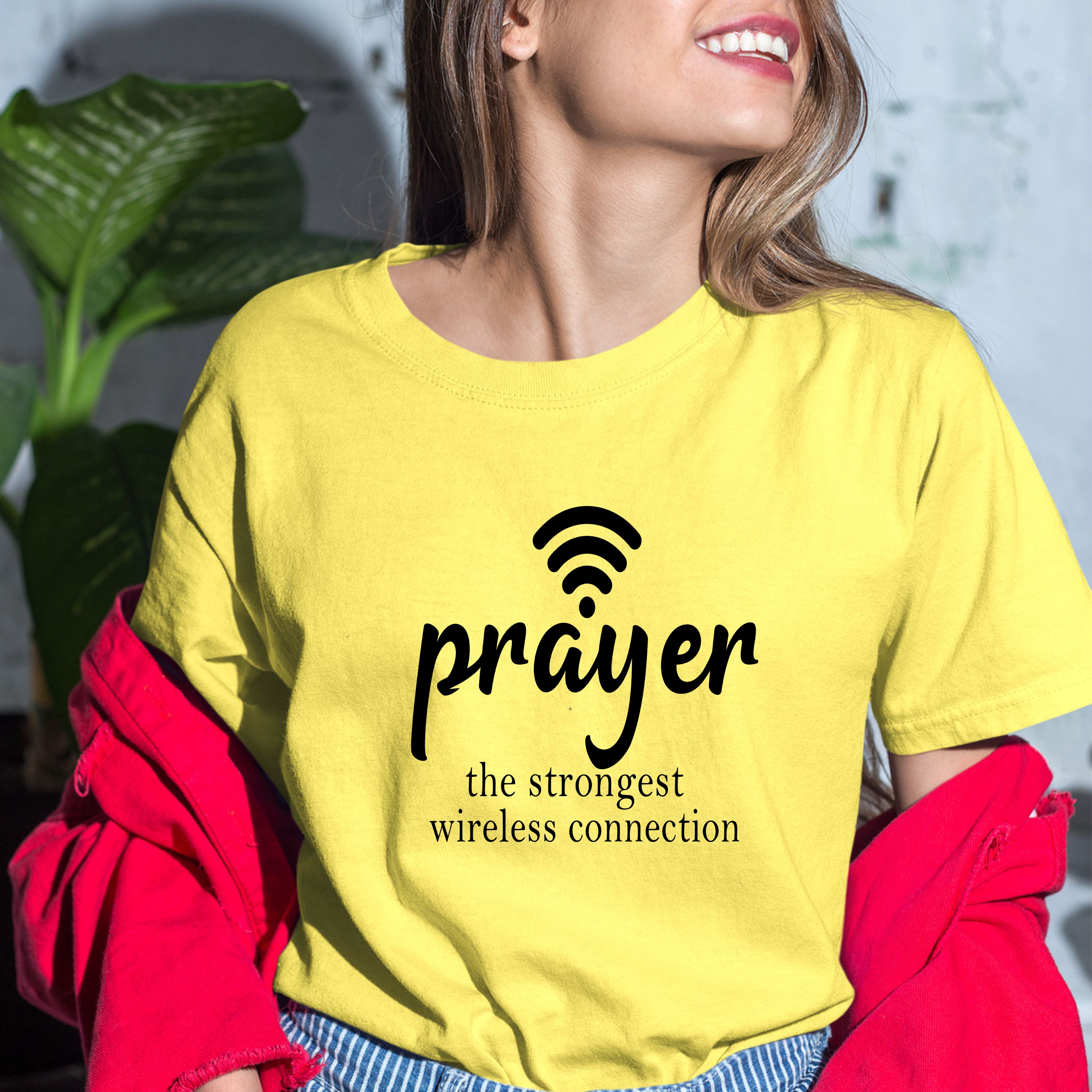 "PRAYER THE STRONGEST WIRELESS CONNECTION" BELLA CANVAS T-SHIRT