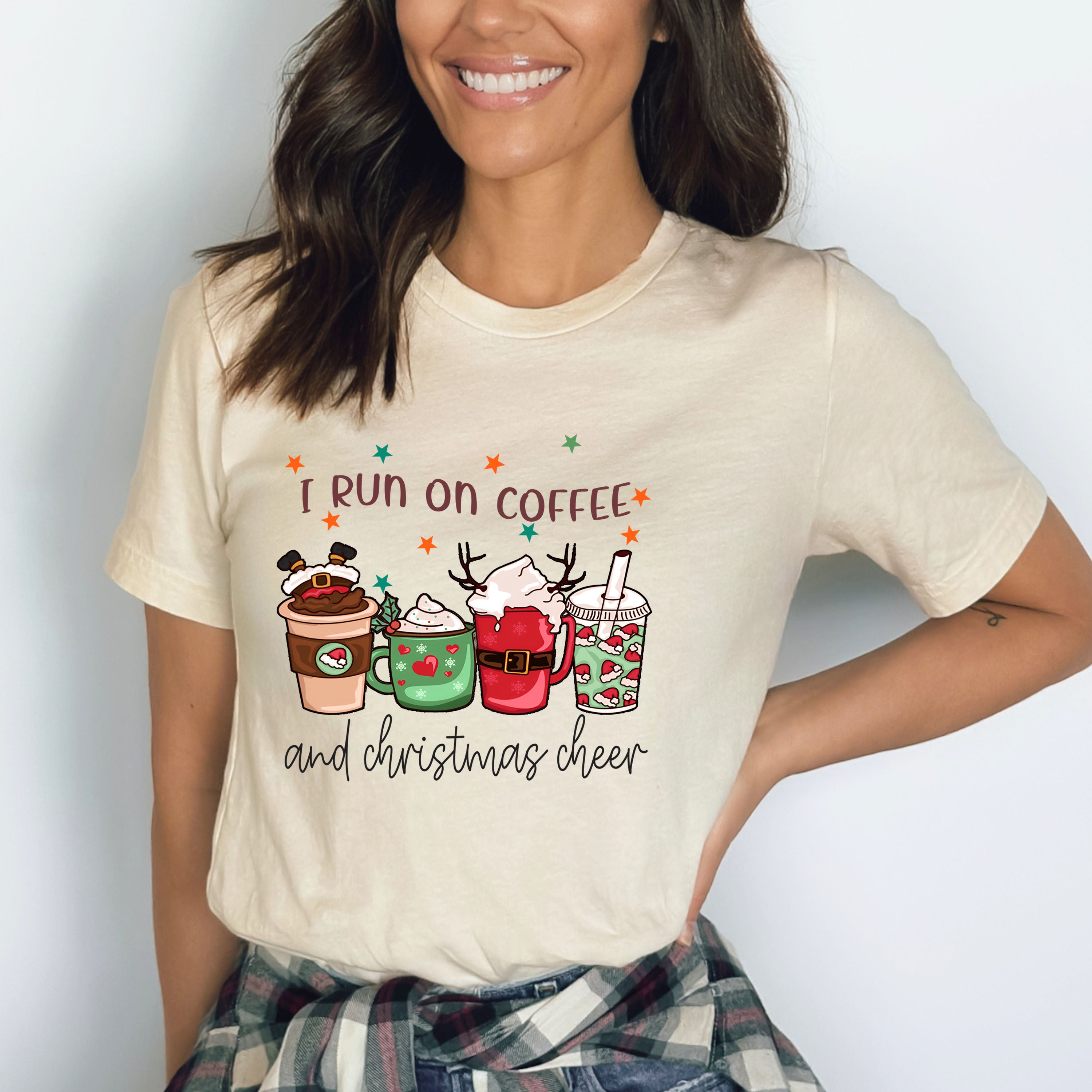 I Run On Coffee And Christmas Cheer - Bella Canvas