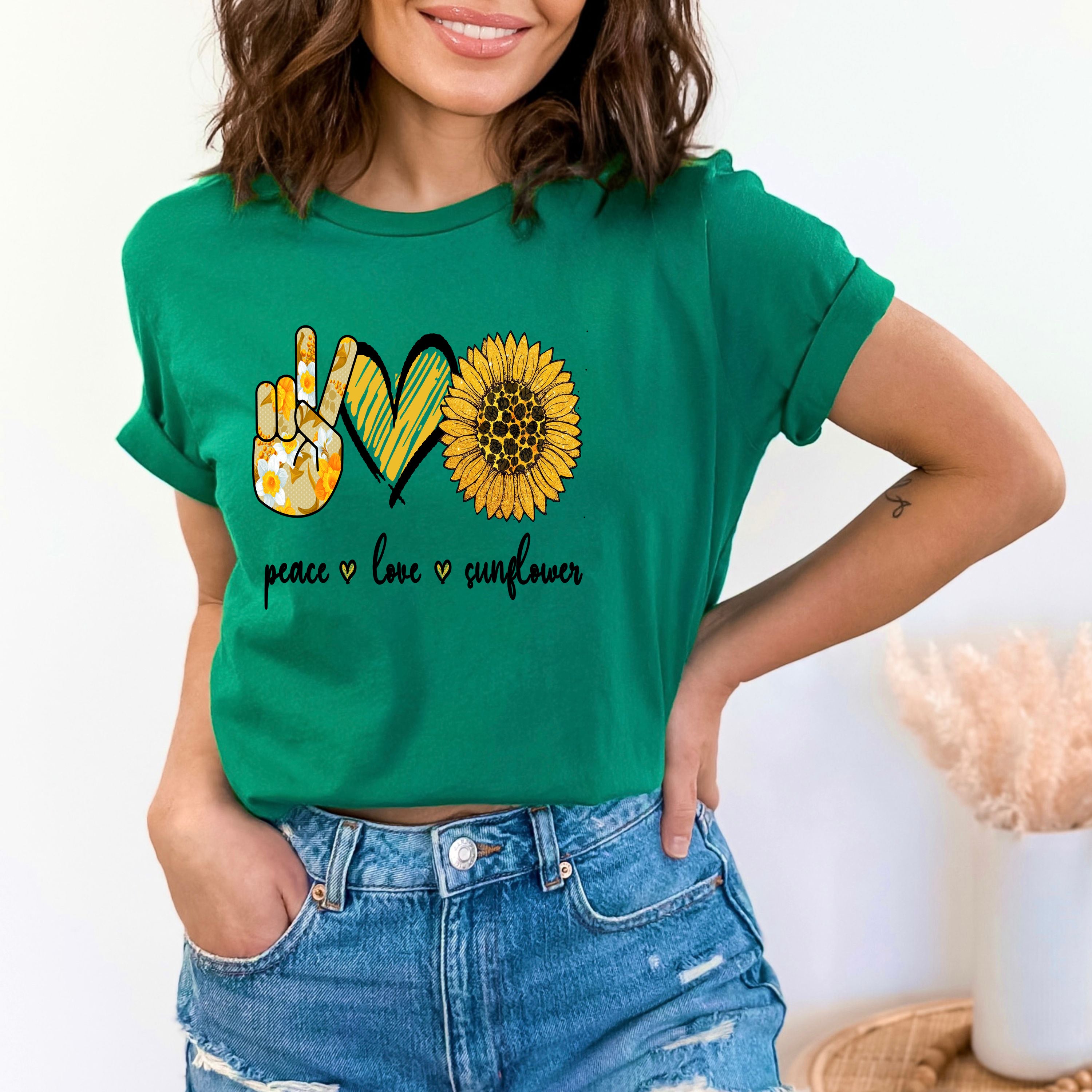 "peace love sunflower"