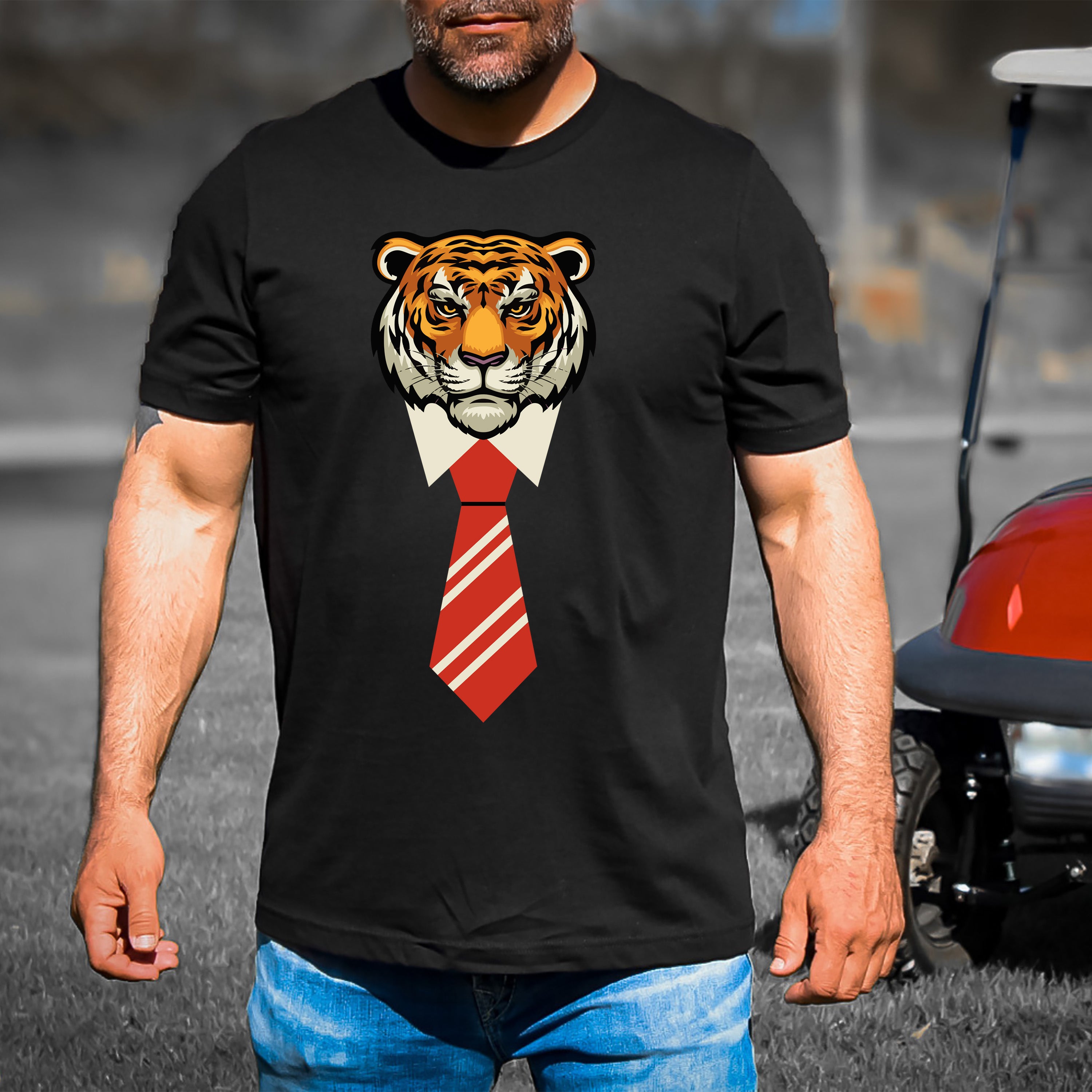 Tiger With Tie - Men's Tee