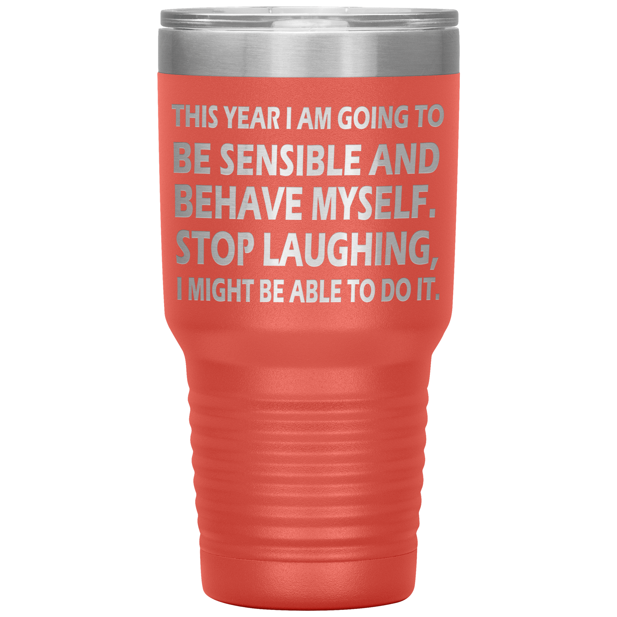 " THIS YEAR I AM GOING TO BE SENSIBLE" TUMBLER
