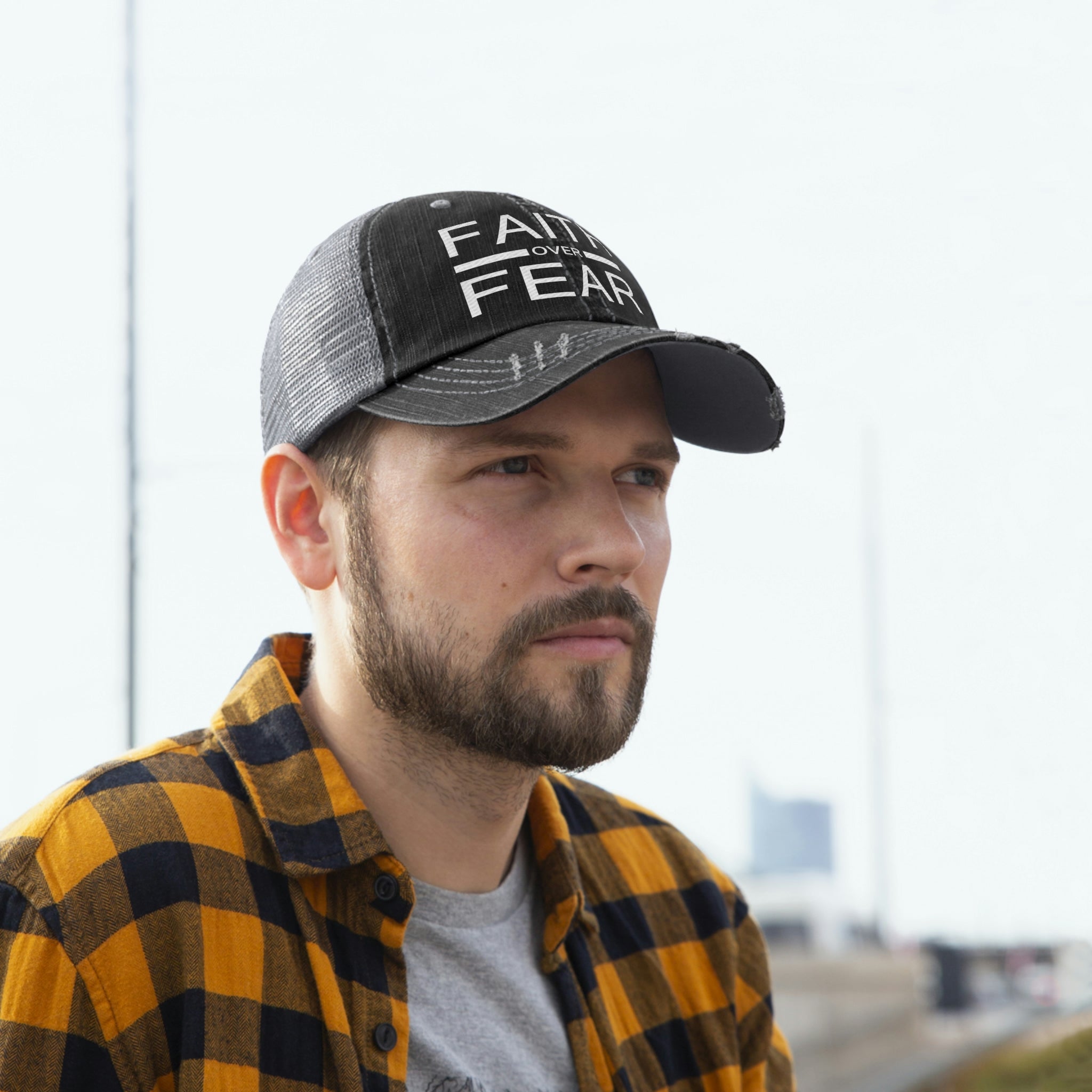 Faith Over Fear Unisex Trucker Hat