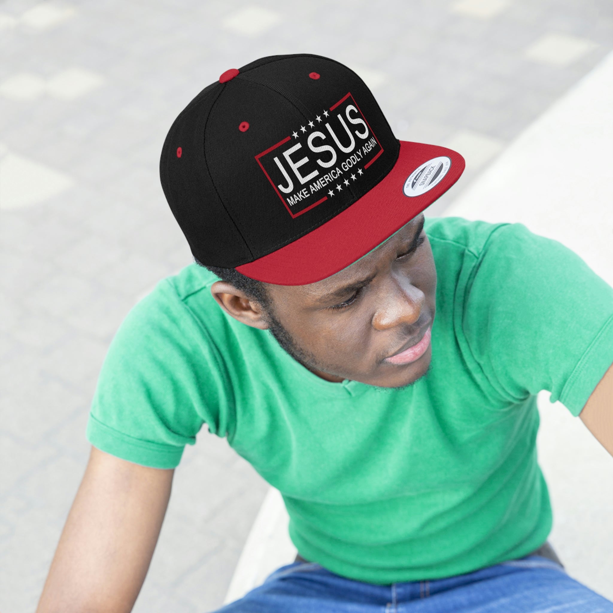 Jesus Make America Godly Again Unisex Flat Bill Hat