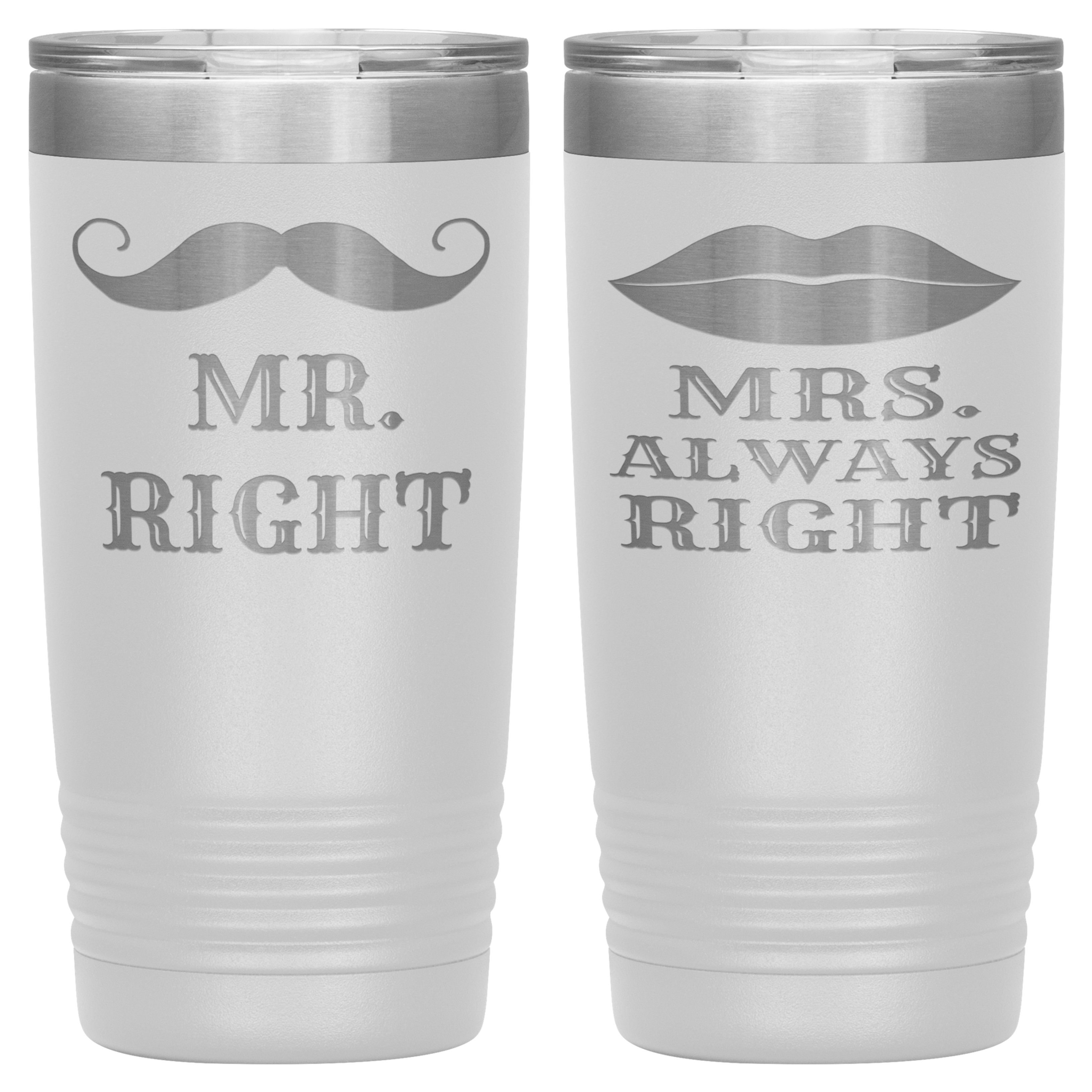 "MR.RIGHT & MRS.ALWAYS RIGHT" TUMBLER-PACK OF 2