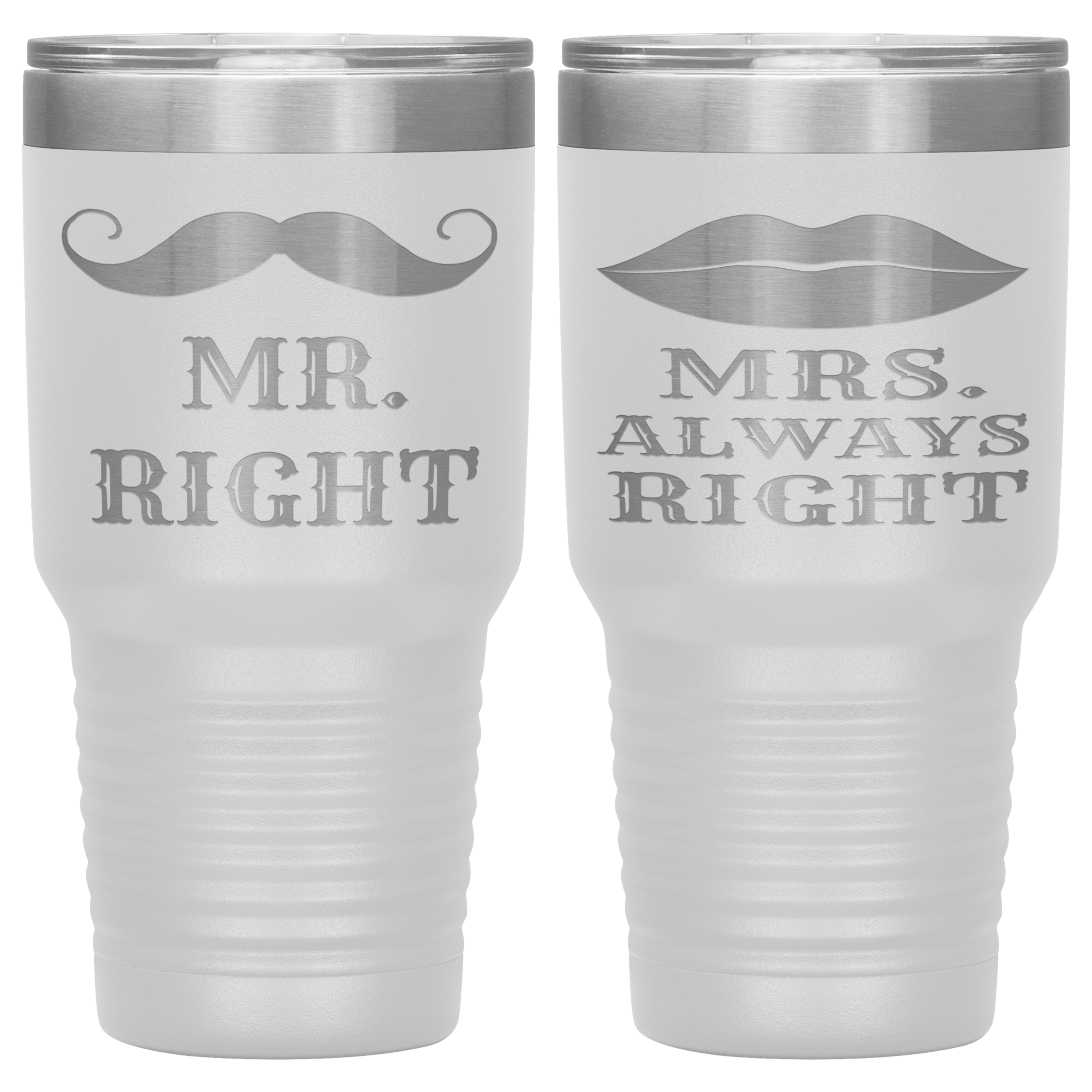 "MR.RIGHT & MRS.ALWAYS RIGHT" TUMBLER-PACK OF 2