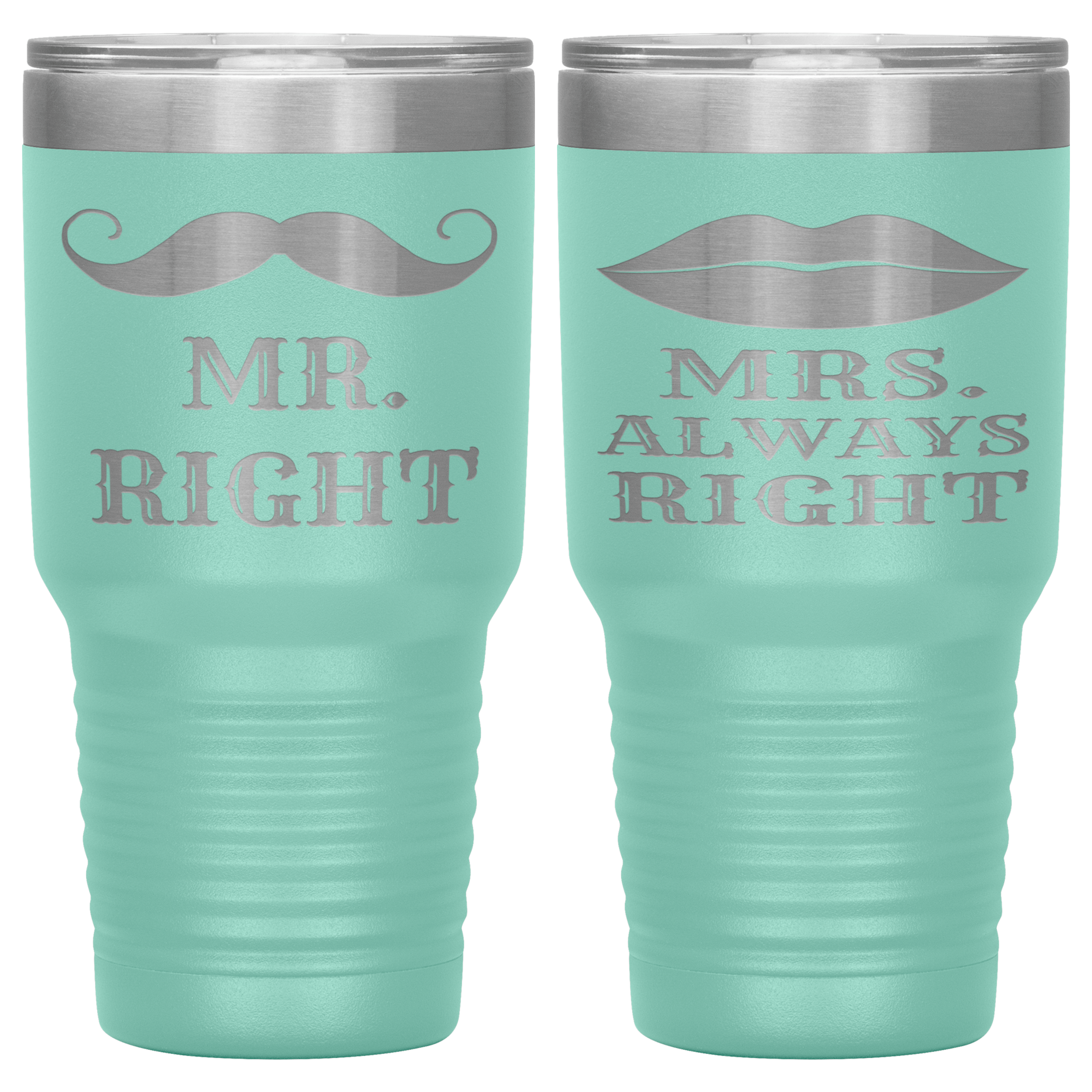 "MR.RIGHT & MRS.ALWAYS RIGHT" TUMBLER-PACK OF 2