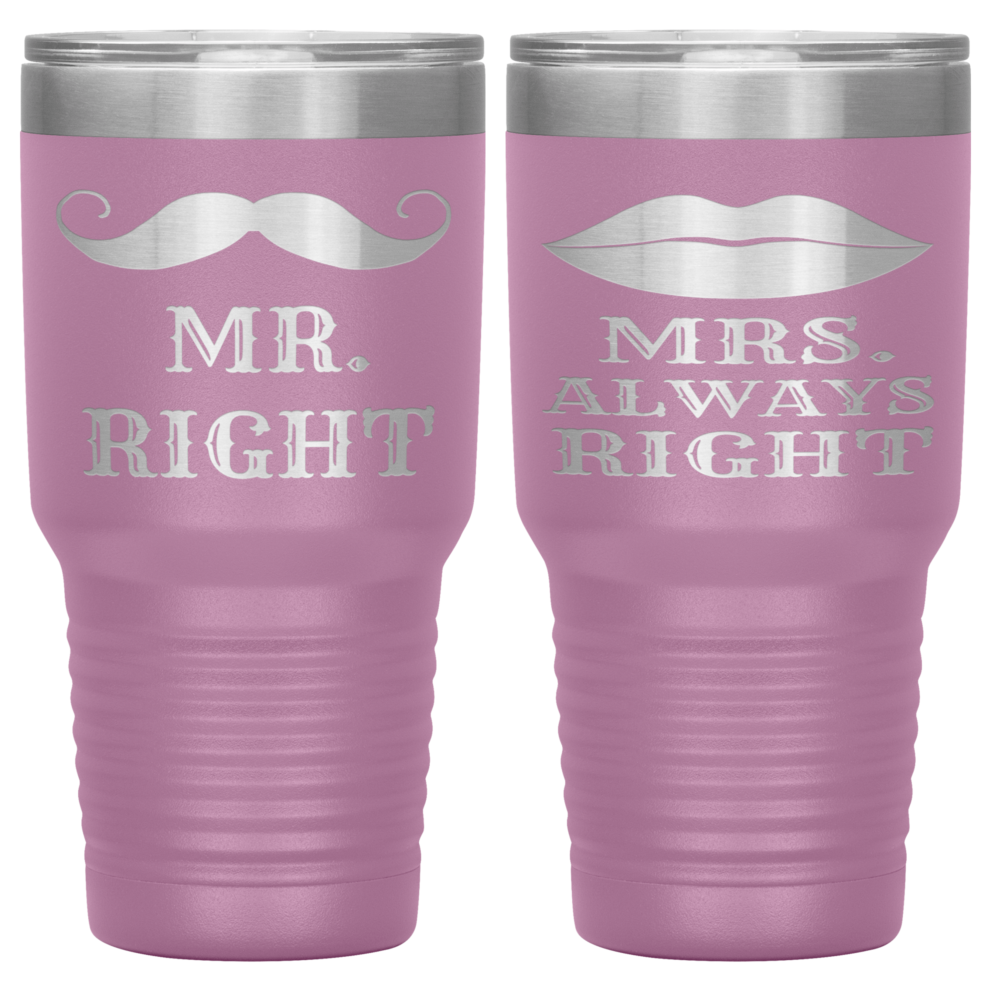 "MR.RIGHT & MRS.ALWAYS RIGHT" TUMBLER-PACK OF 2