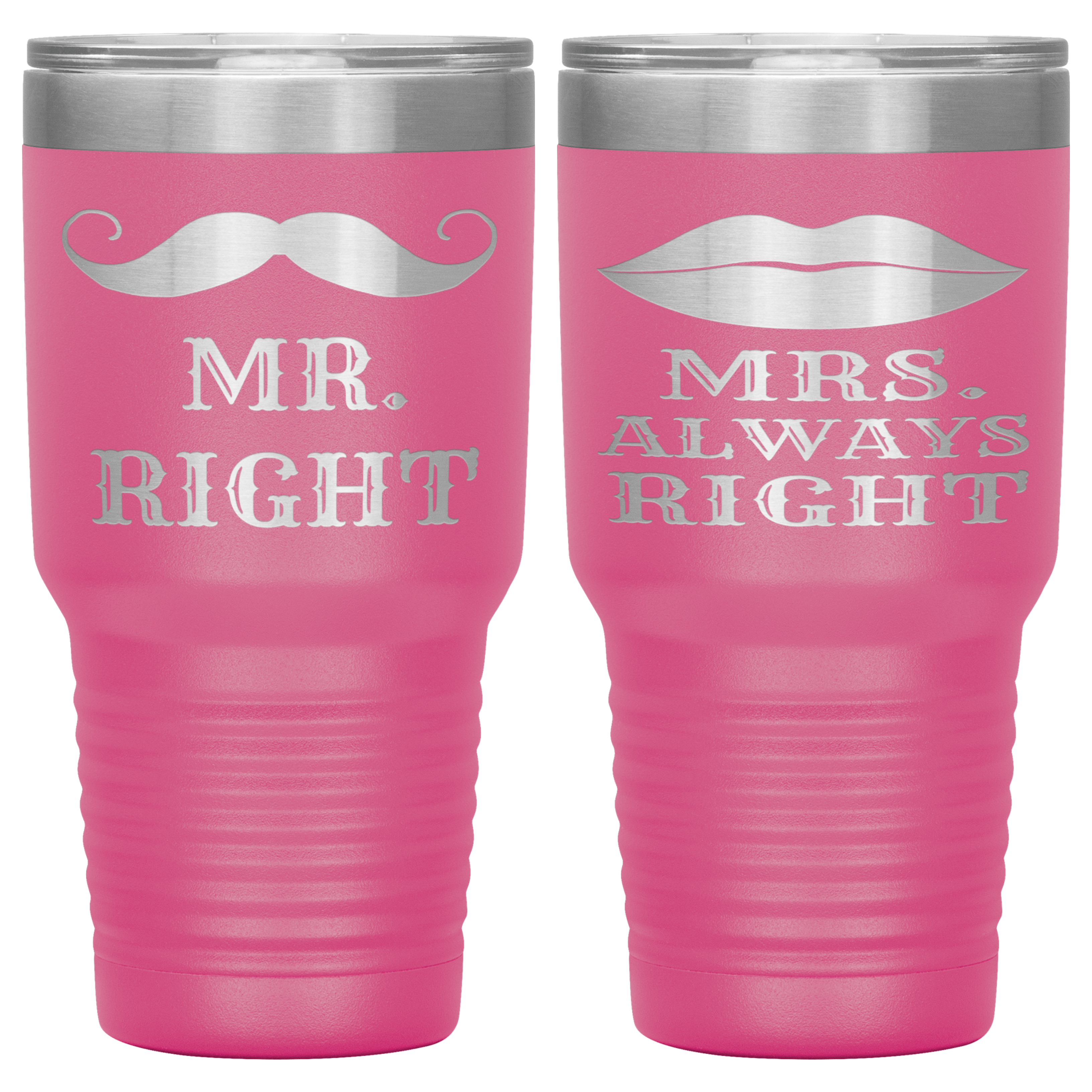 "MR.RIGHT & MRS.ALWAYS RIGHT" TUMBLER-PACK OF 2