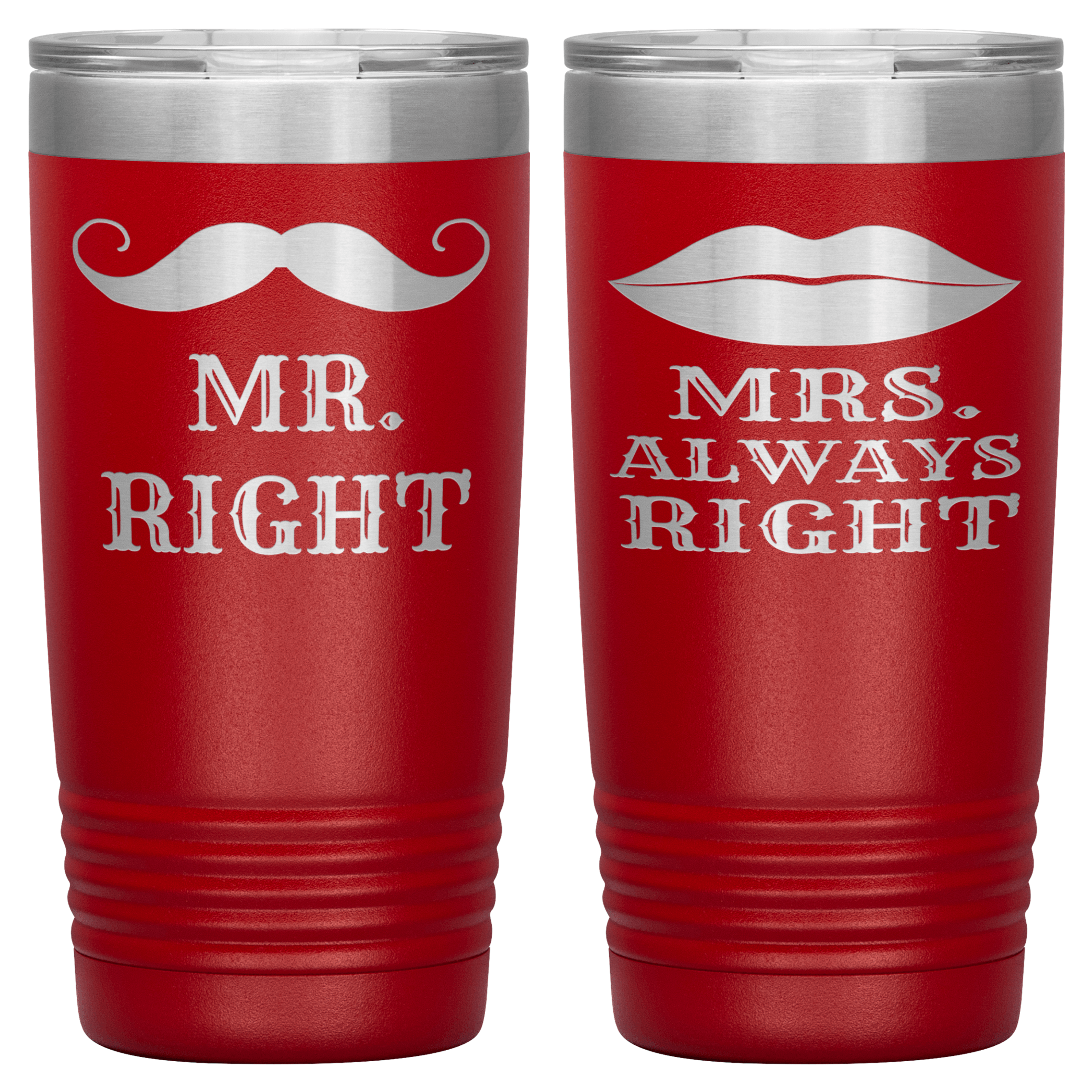 "MR.RIGHT & MRS.ALWAYS RIGHT" TUMBLER-PACK OF 2