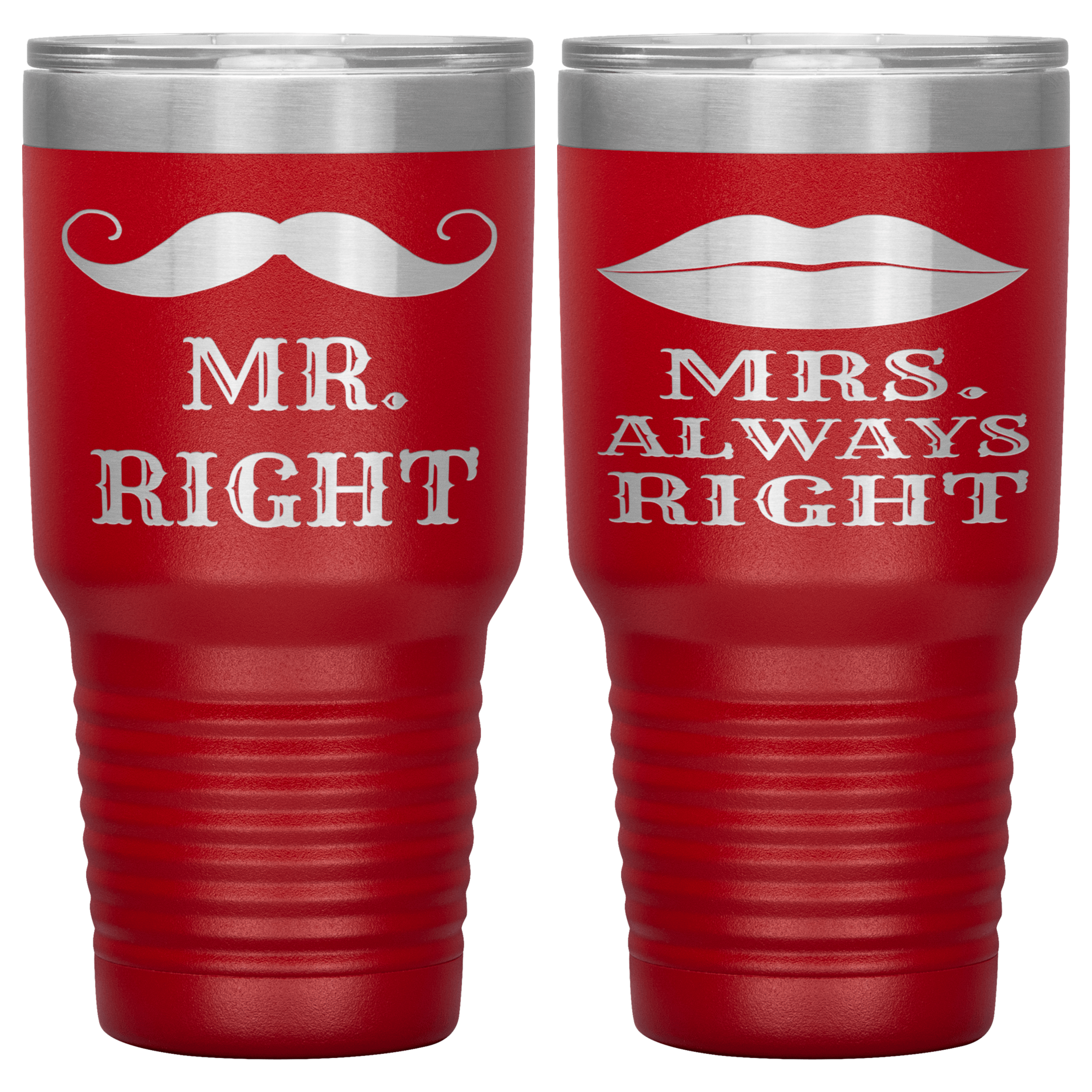 "MR.RIGHT & MRS.ALWAYS RIGHT" TUMBLER-PACK OF 2