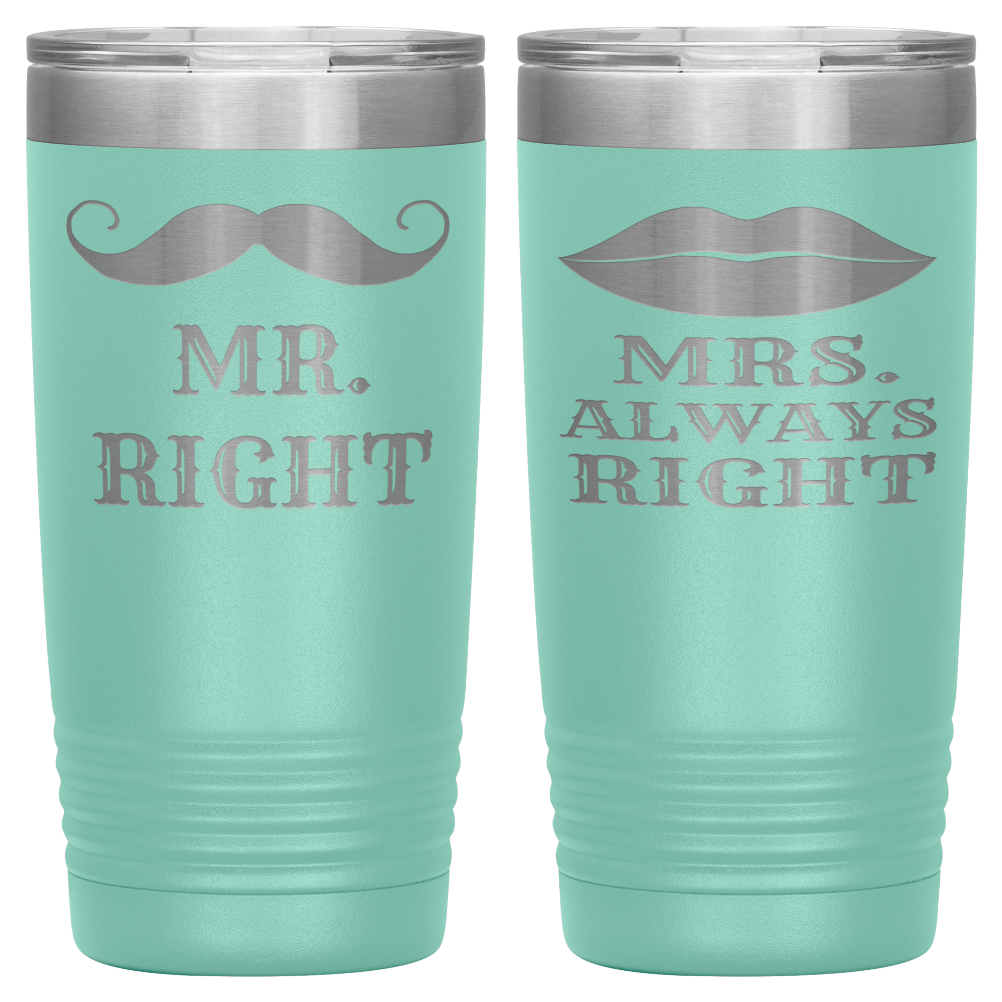 "MR.RIGHT & MRS.ALWAYS RIGHT" TUMBLER-PACK OF 2