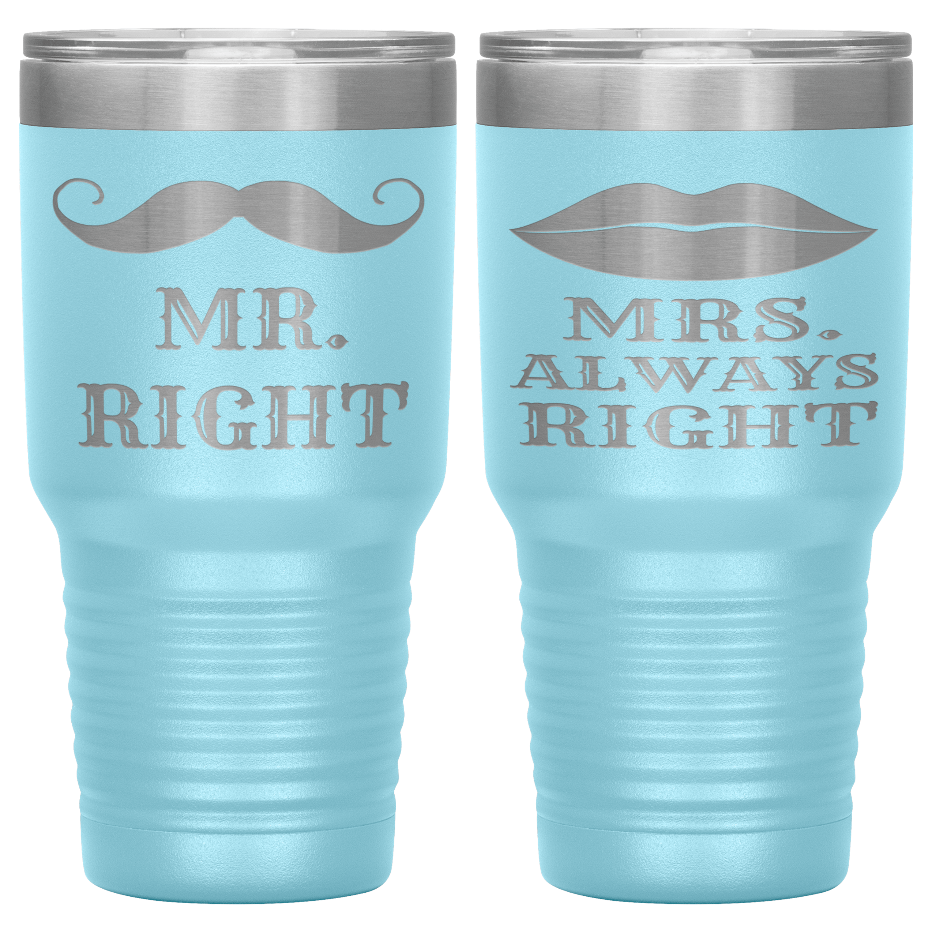 "MR.RIGHT & MRS.ALWAYS RIGHT" TUMBLER-PACK OF 2