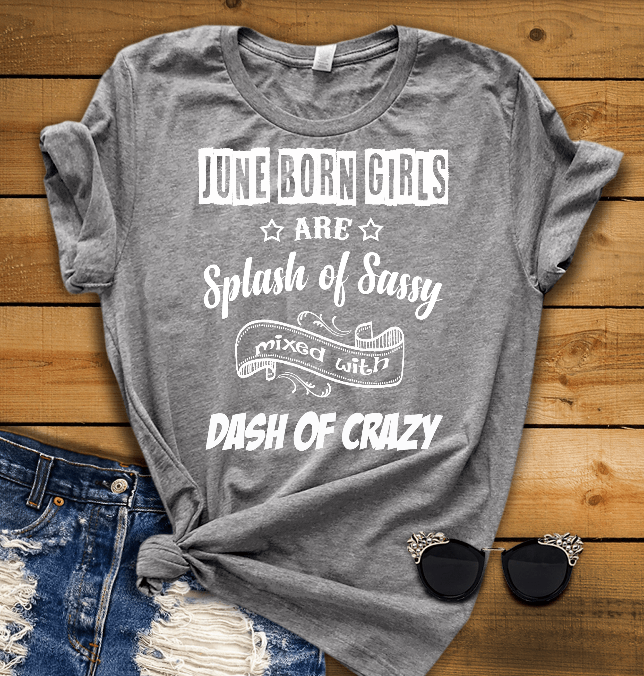 "Good Birthday Vibes For June Born Girls" Pack Of 6 Shirts