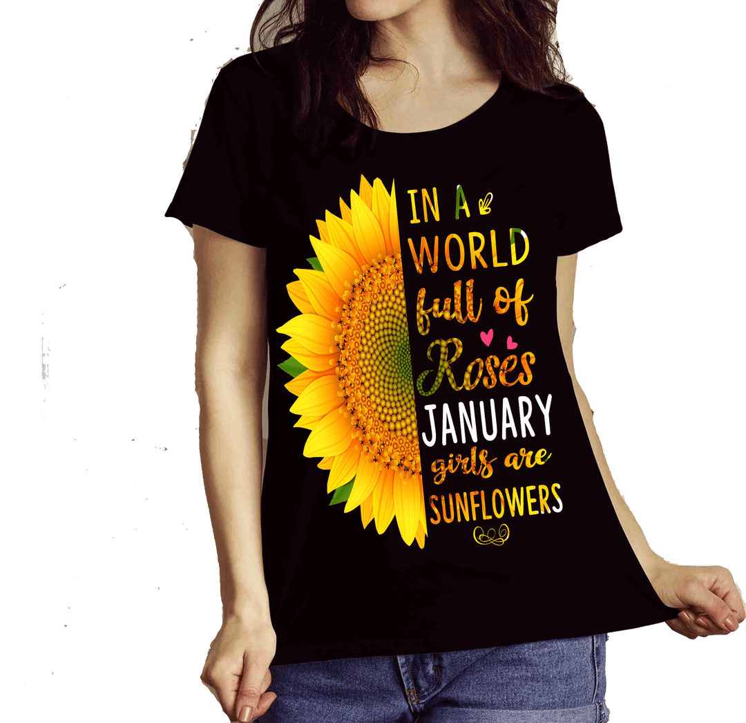 "January Combo (Sunflower And 3 Sides)" Pack of 2 Shirts