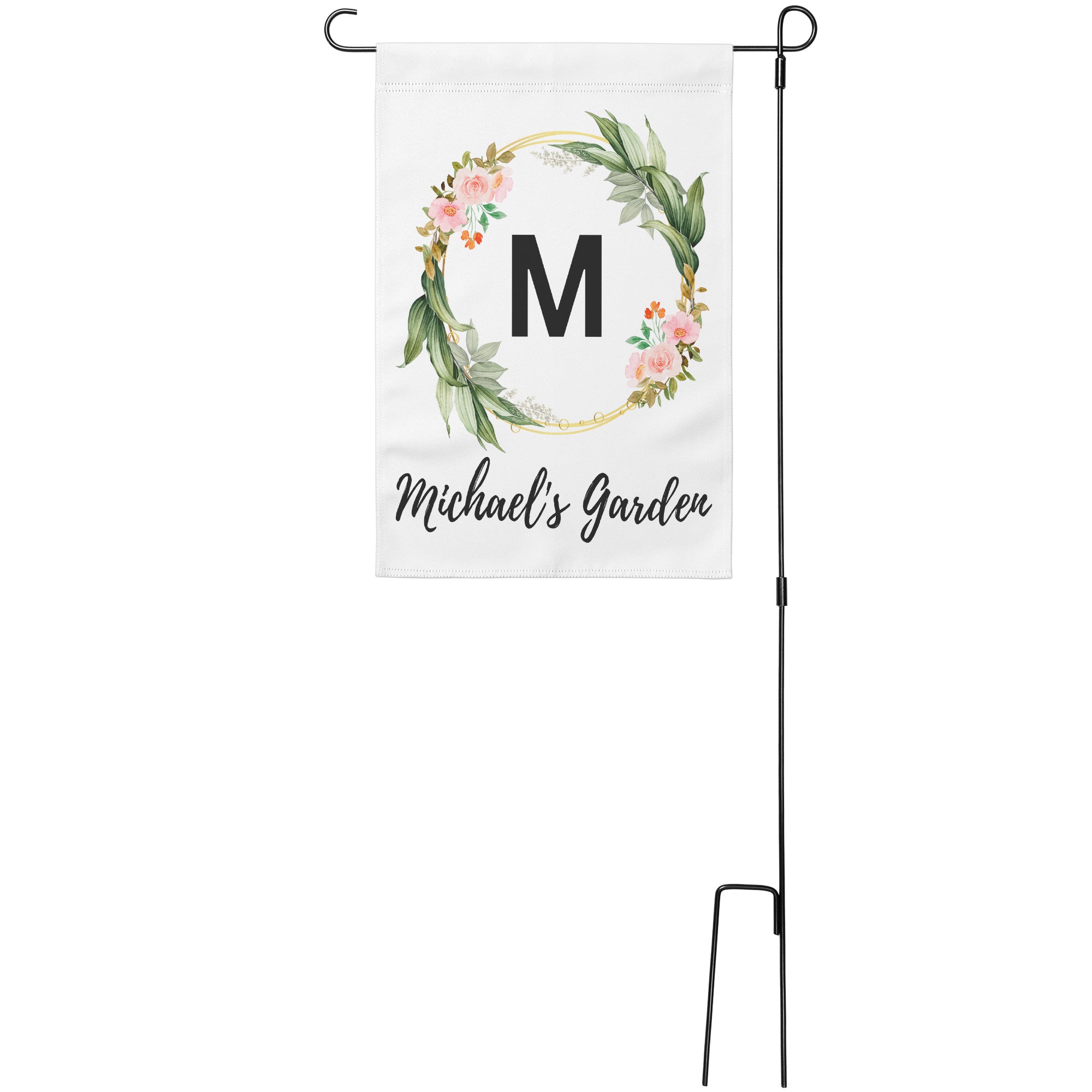 Personalized Floral Name Garden Flag