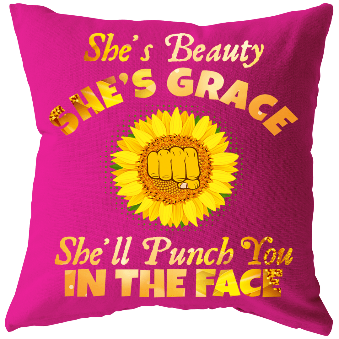 "She's Beauty She's Grace Cushion" -Pink
