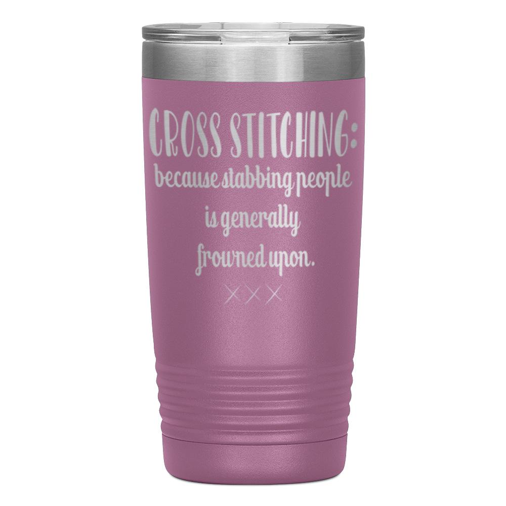 "CROSS STICHING" TUMBLER