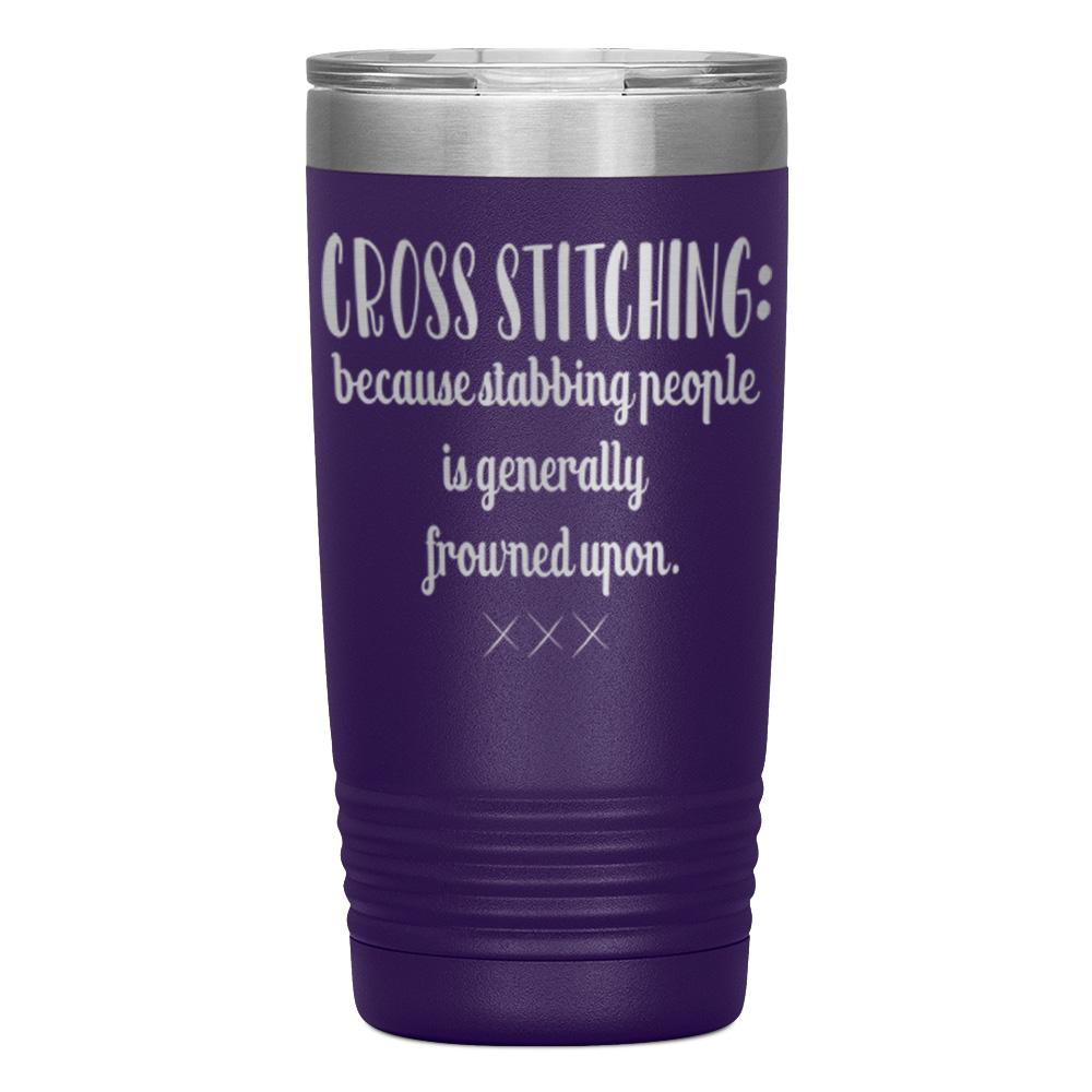 "CROSS STICHING" TUMBLER