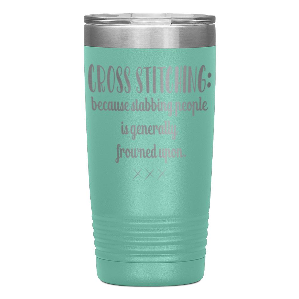 "CROSS STICHING" TUMBLER