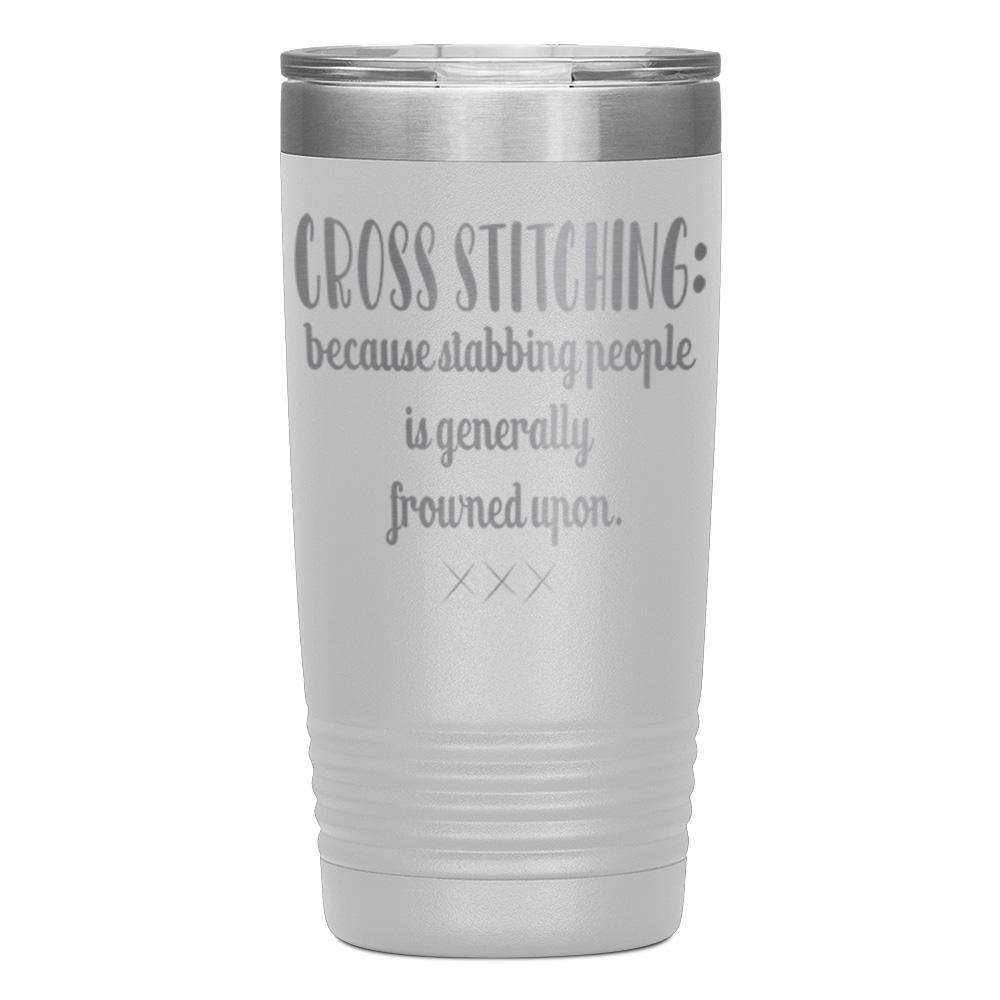 "CROSS STICHING" TUMBLER