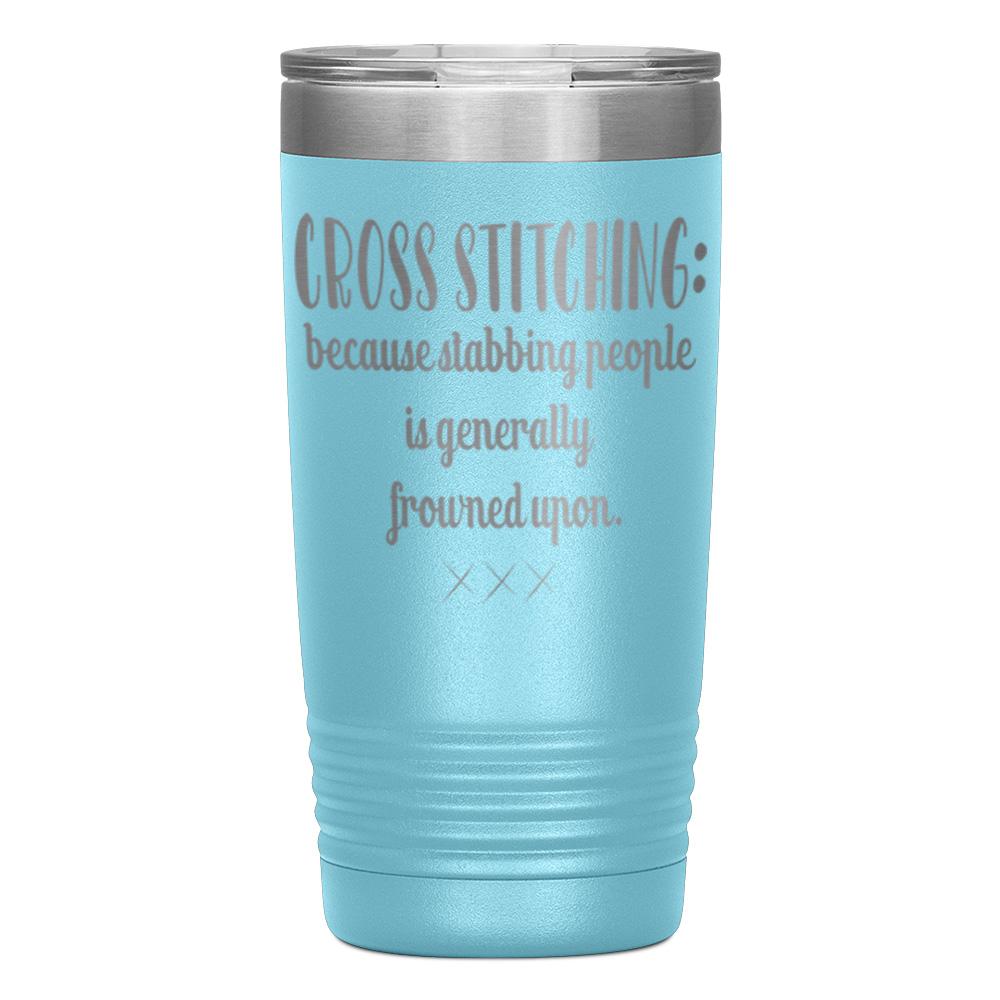 "CROSS STICHING" TUMBLER