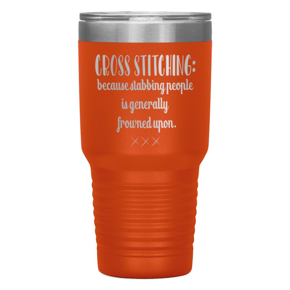 "CROSS STICHING" TUMBLER