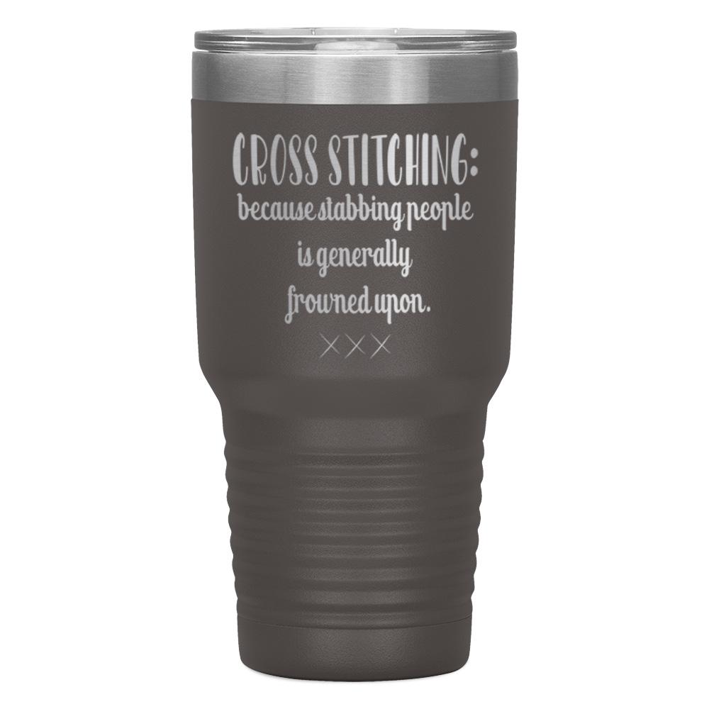 "CROSS STICHING" TUMBLER