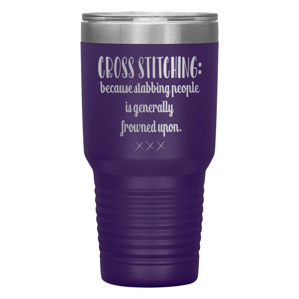 "CROSS STICHING" TUMBLER