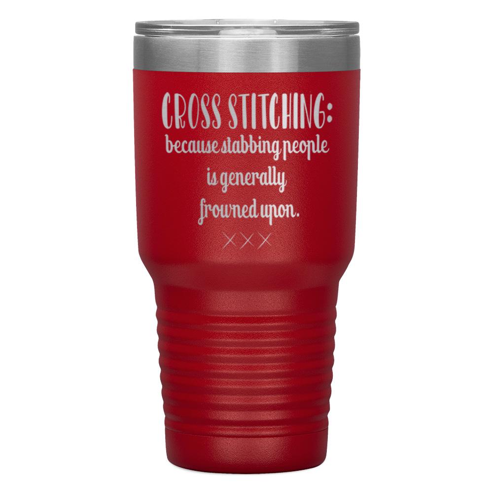 "CROSS STICHING" TUMBLER