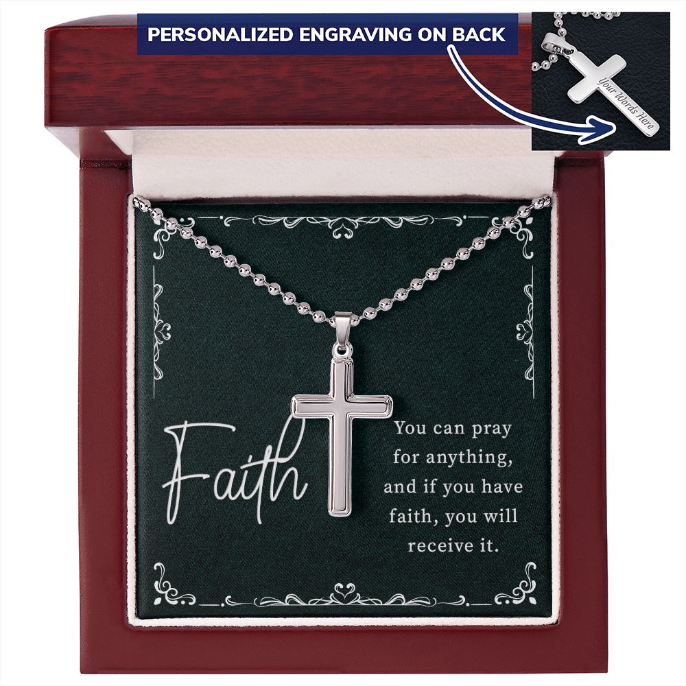 Personalized Cross With Ball Chain