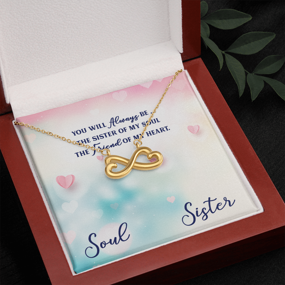 Infinity Heart Necklace For Sister