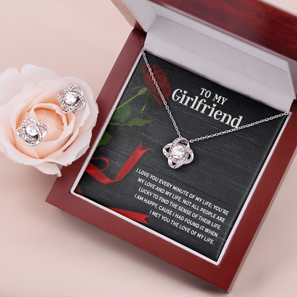 Love Knot Earring & Necklace Set For Girlfriend