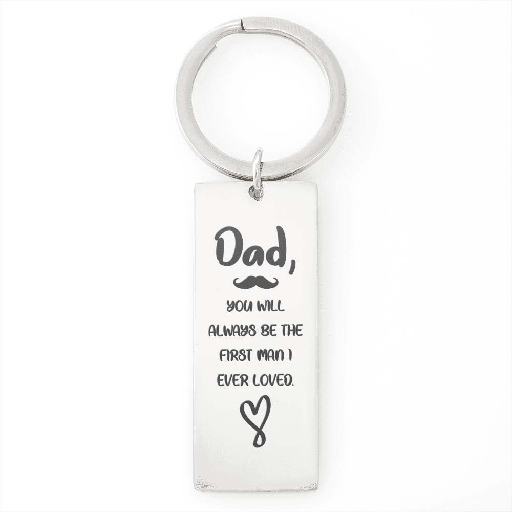 Stainless Steel Rectangle Keychain For Dad