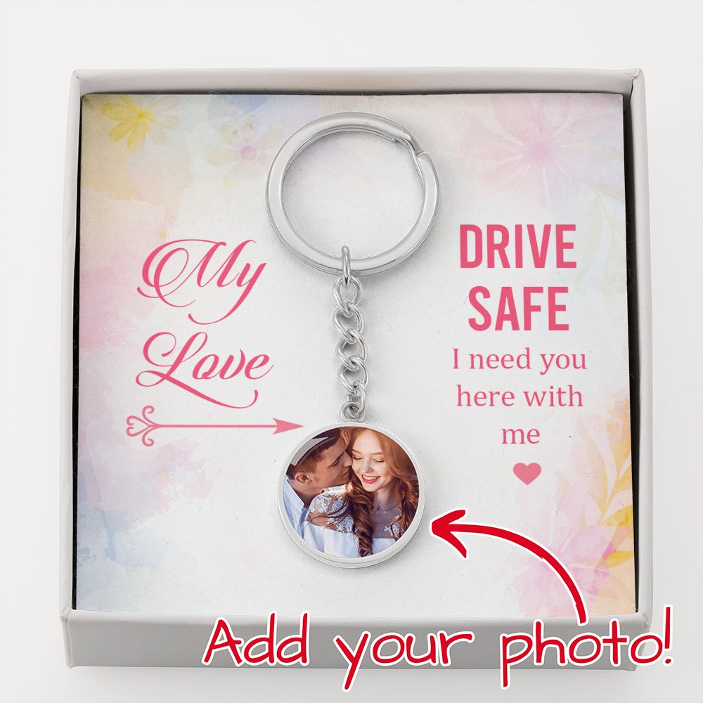 Circle Key Ring With Photo