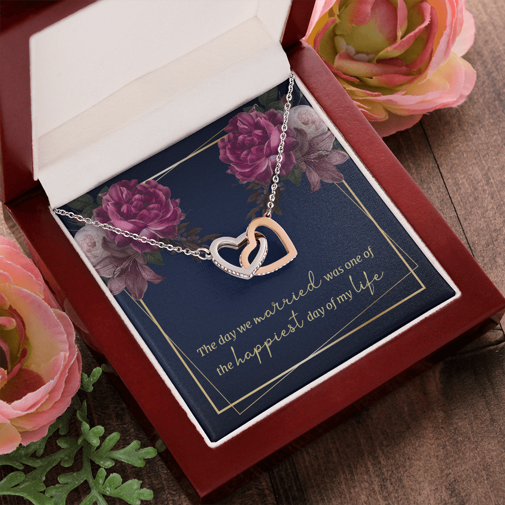 Interlocking Heart Necklace For Anniversary Gift
