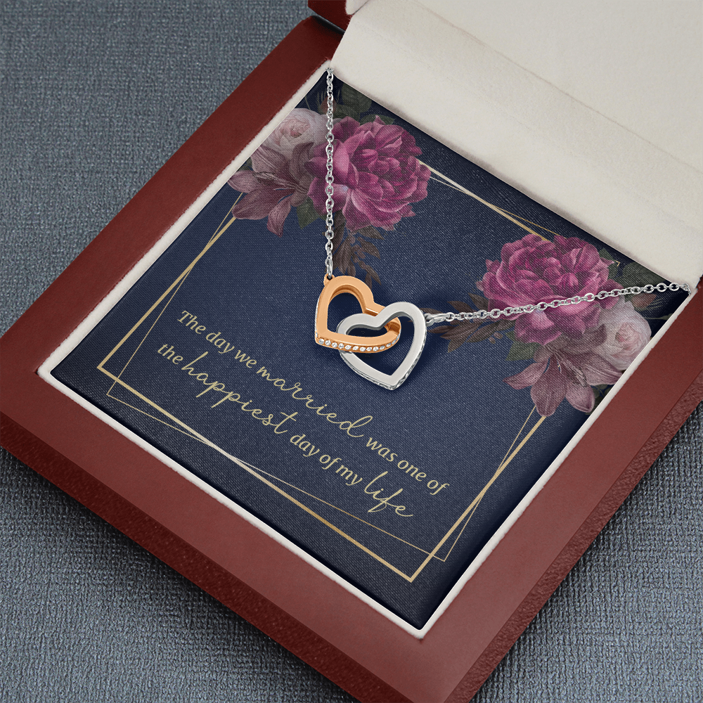 Interlocking Heart Necklace For Anniversary Gift