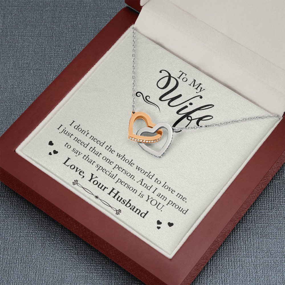 Interlocking Heart Necklace For Wife