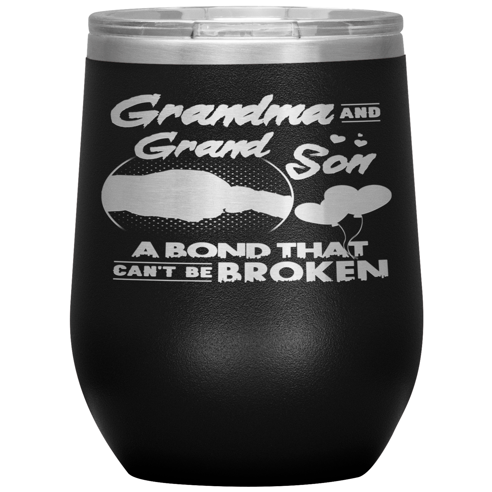 "Grandma and grandson A bond that can't be broken" Wine Tumbler