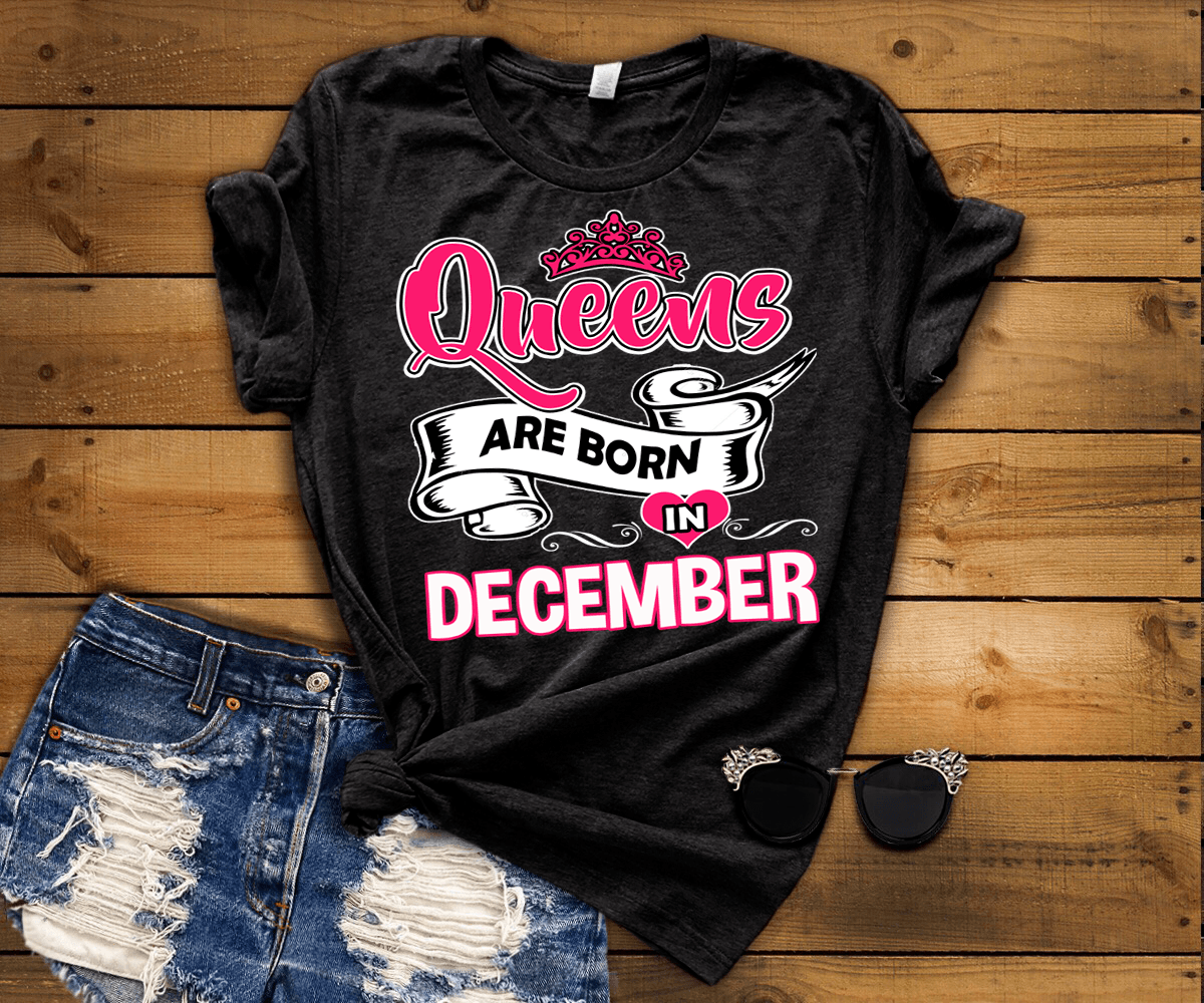 "Good Birthday Vibes For December Born Girls" Pack Of 6 Shirts