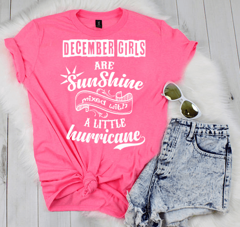 "Good Birthday Vibes For December Born Girls" Pack Of 6 Shirts