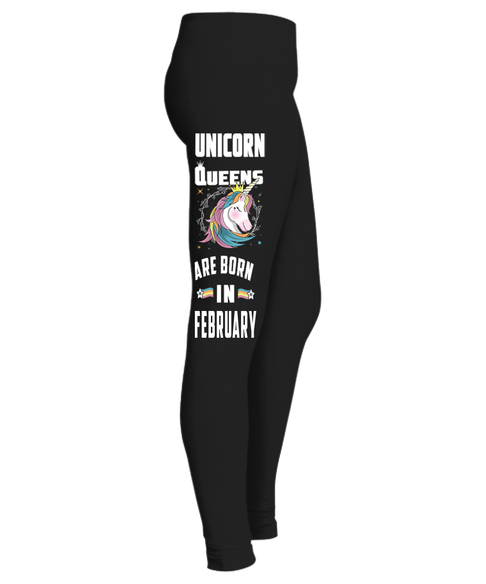 "Unicorn Queens Are Born In February Girl Legging"