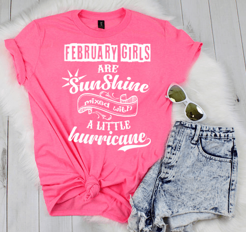 "Good Birthday Vibes For February Born Girls" Pack Of 6 Shirts