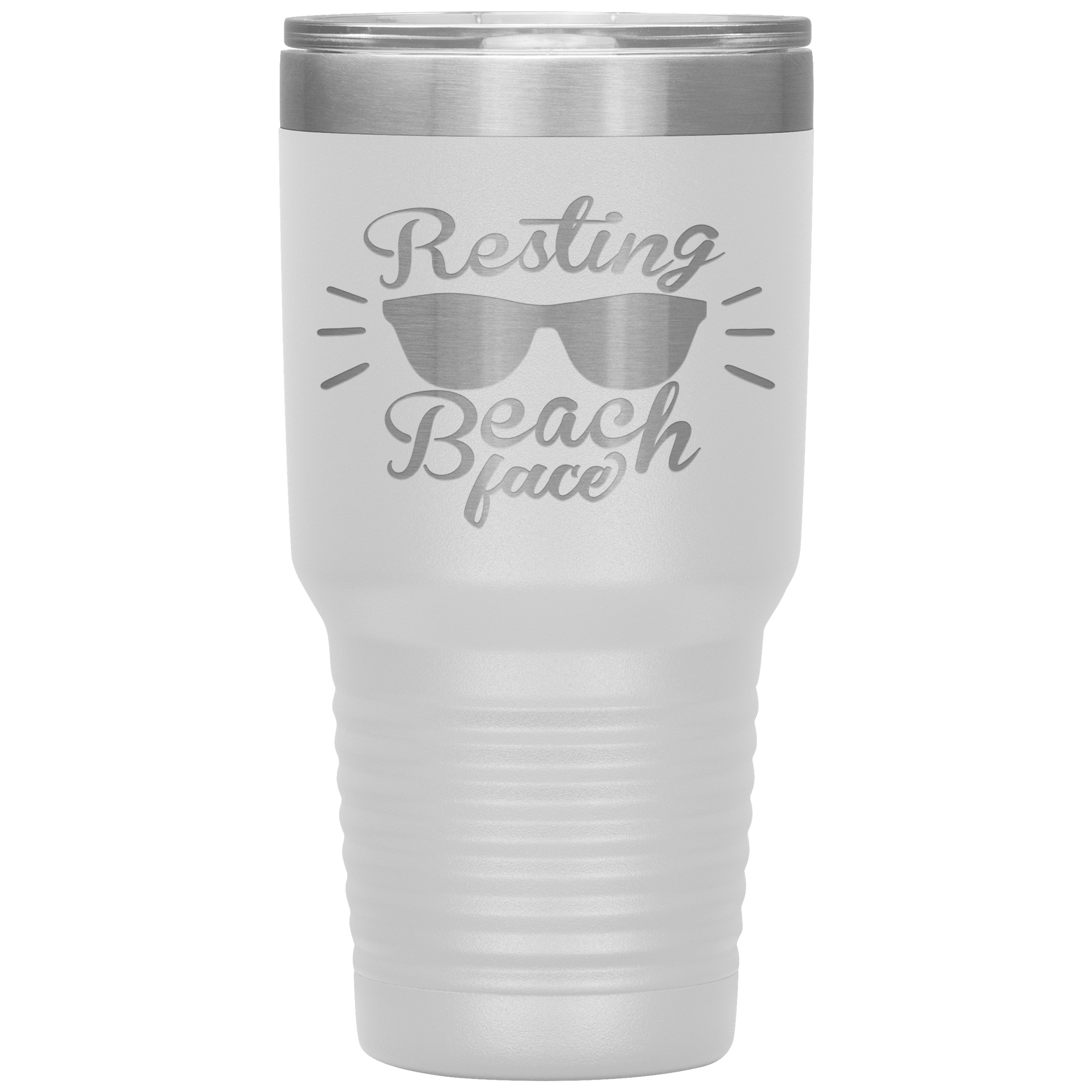 "RESTING BEACH FACE" Tumbler