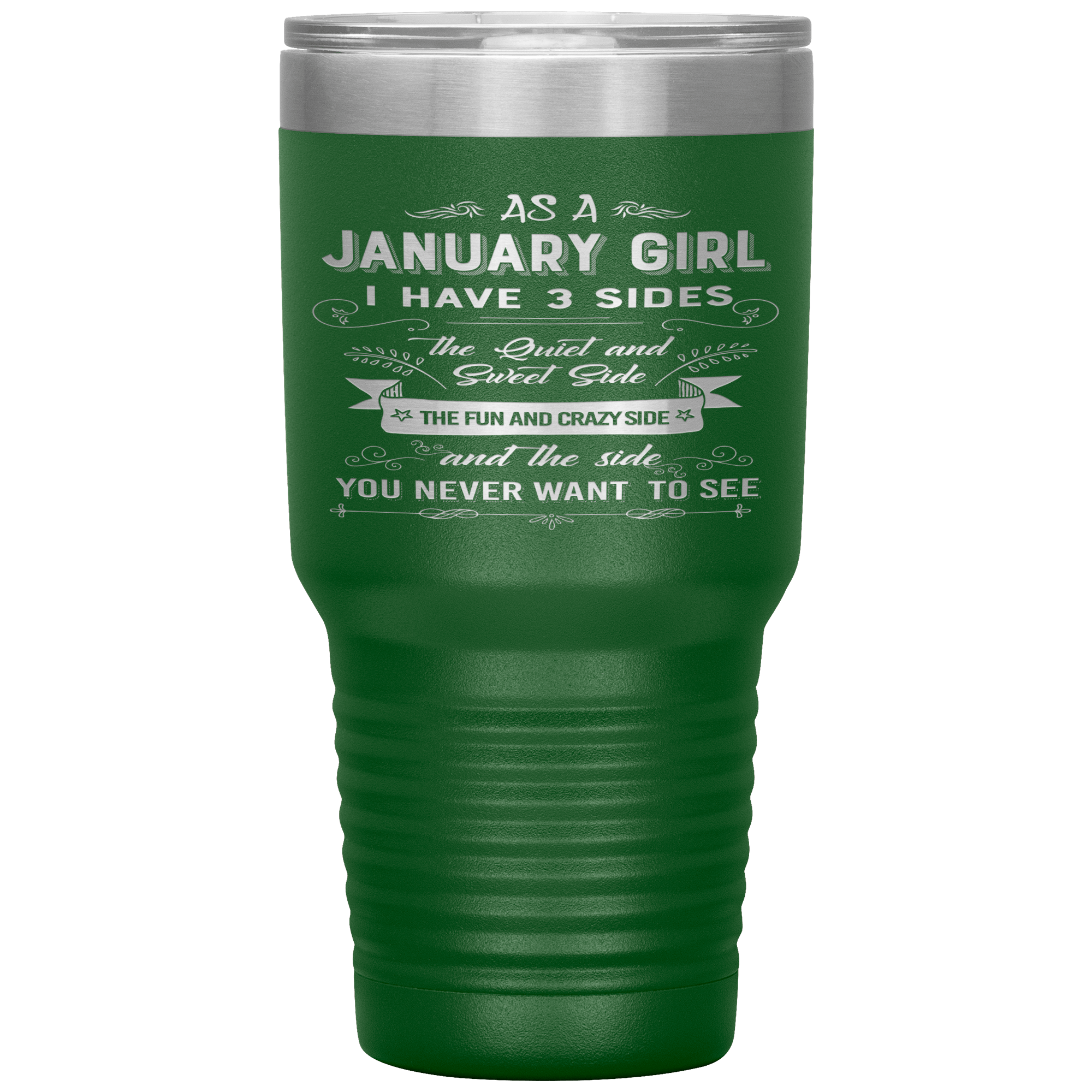 "January Girl 3 sides" Tumbler