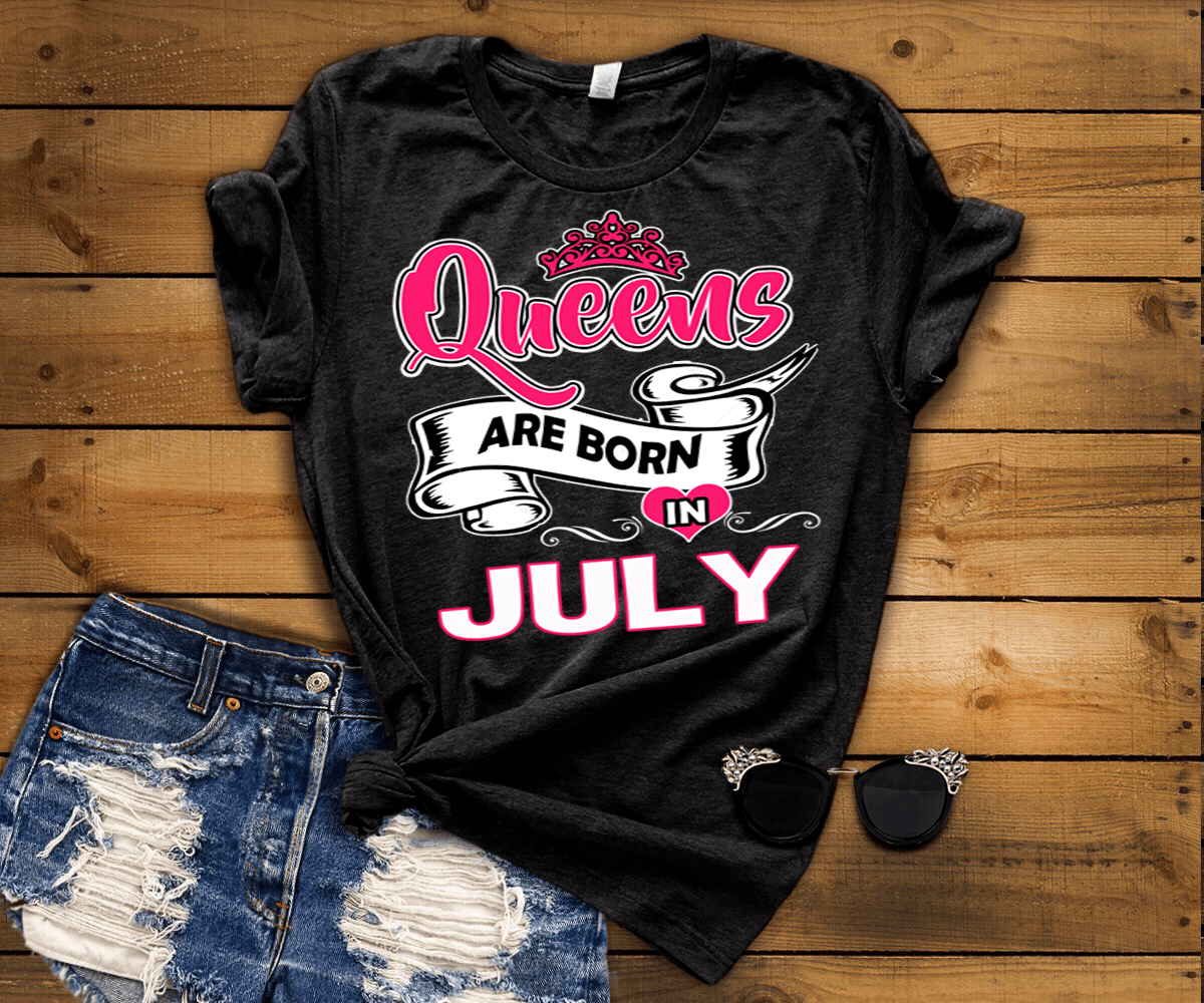 "Good Birthday Vibes For July Born Girls" Pack Of 6 Shirts