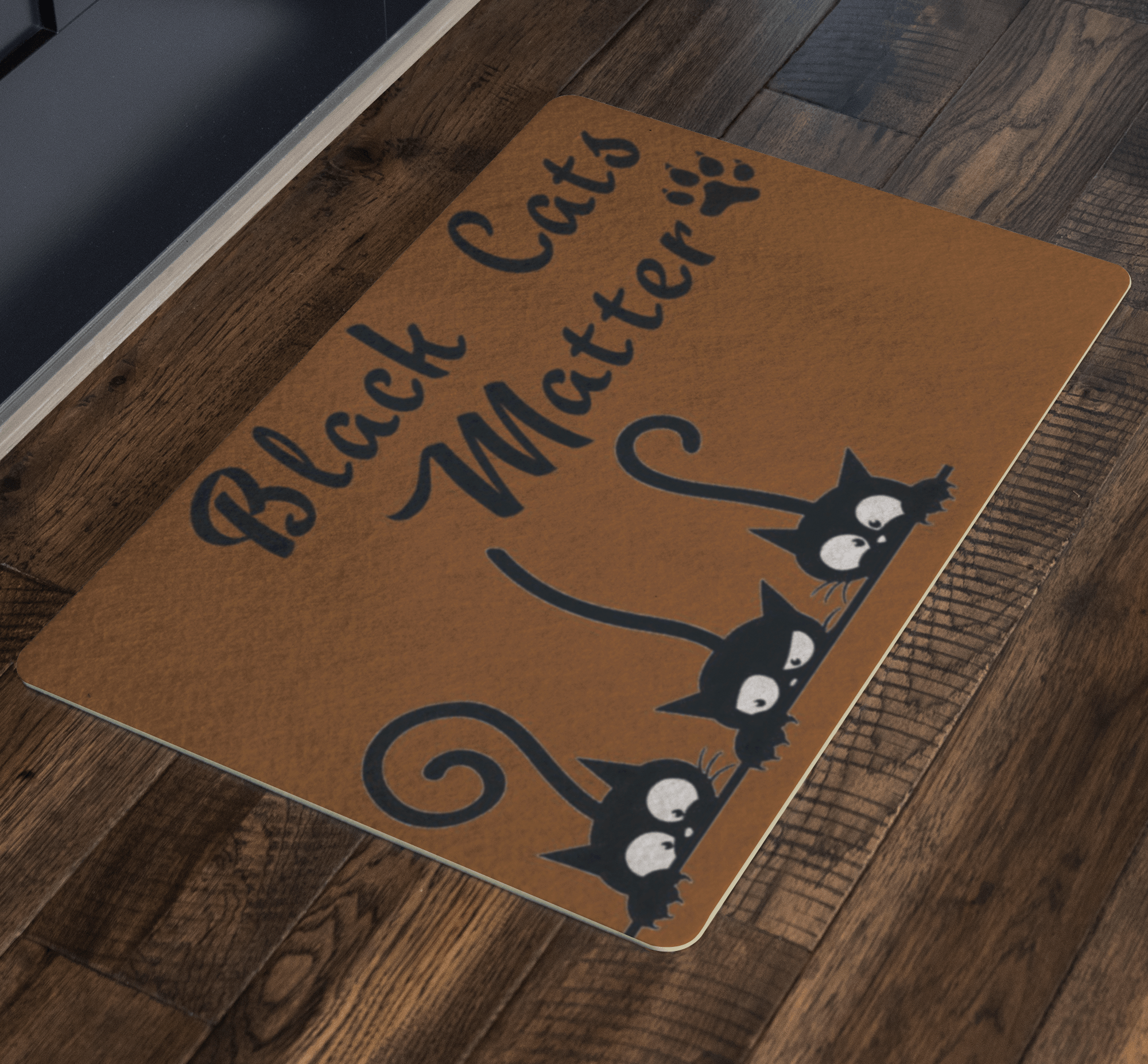 "Black Cat Matter Doormat"